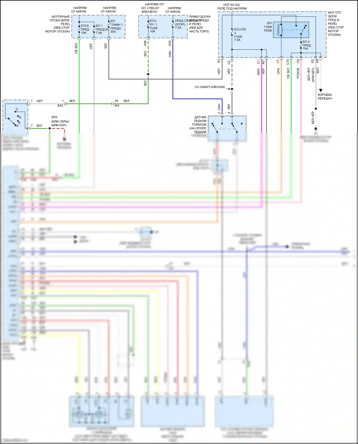 Camry US Market Toyota XV50 рестайлинг (2014-2017): Электросхема динамического лазерного круиз-контроля, кроме гибридного (1 из 3) 