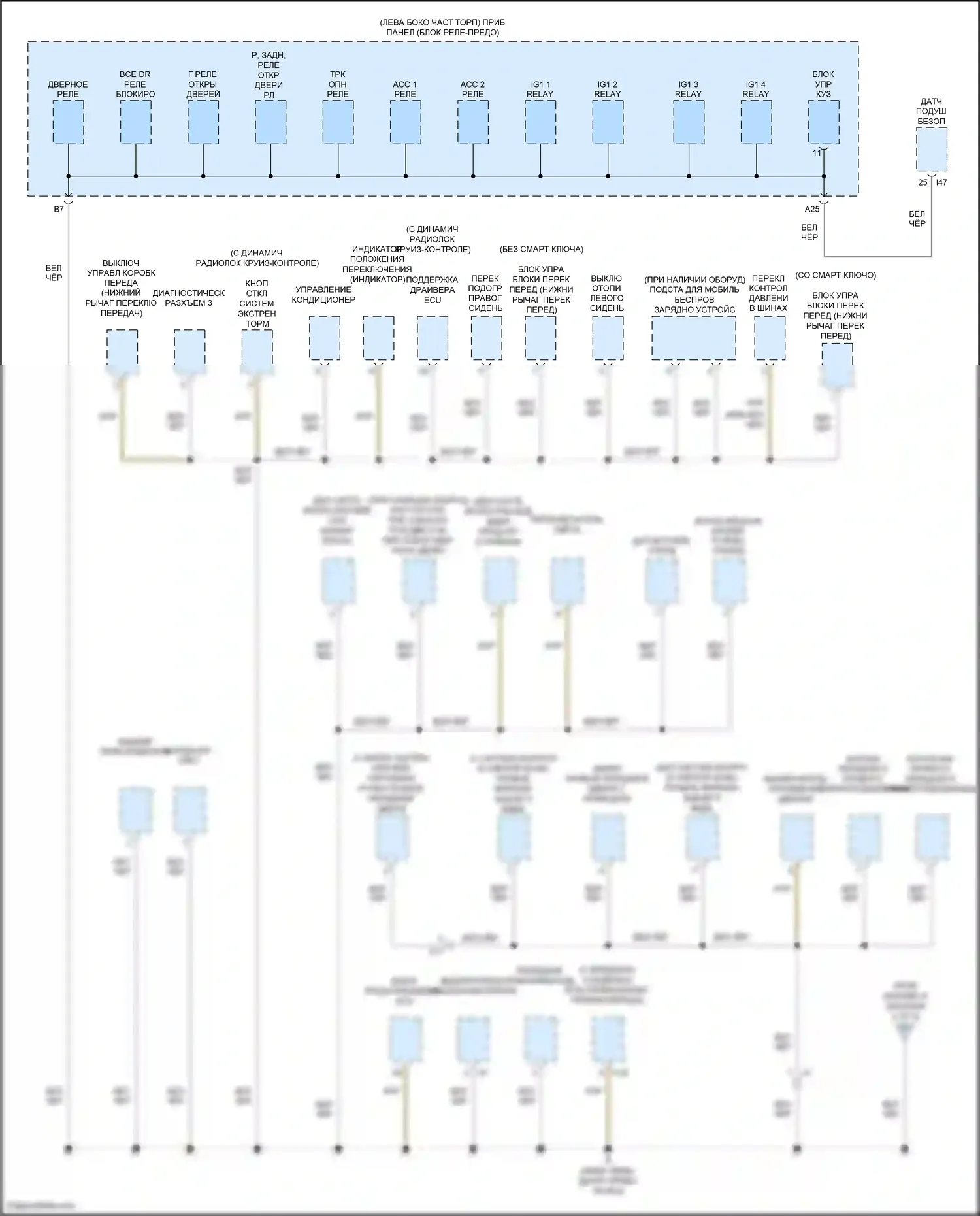 Camry US Market Toyota XV50 рестайлинг (2014-2017): Электросхема разводки массы, кроме гибридной (3 из 5) 