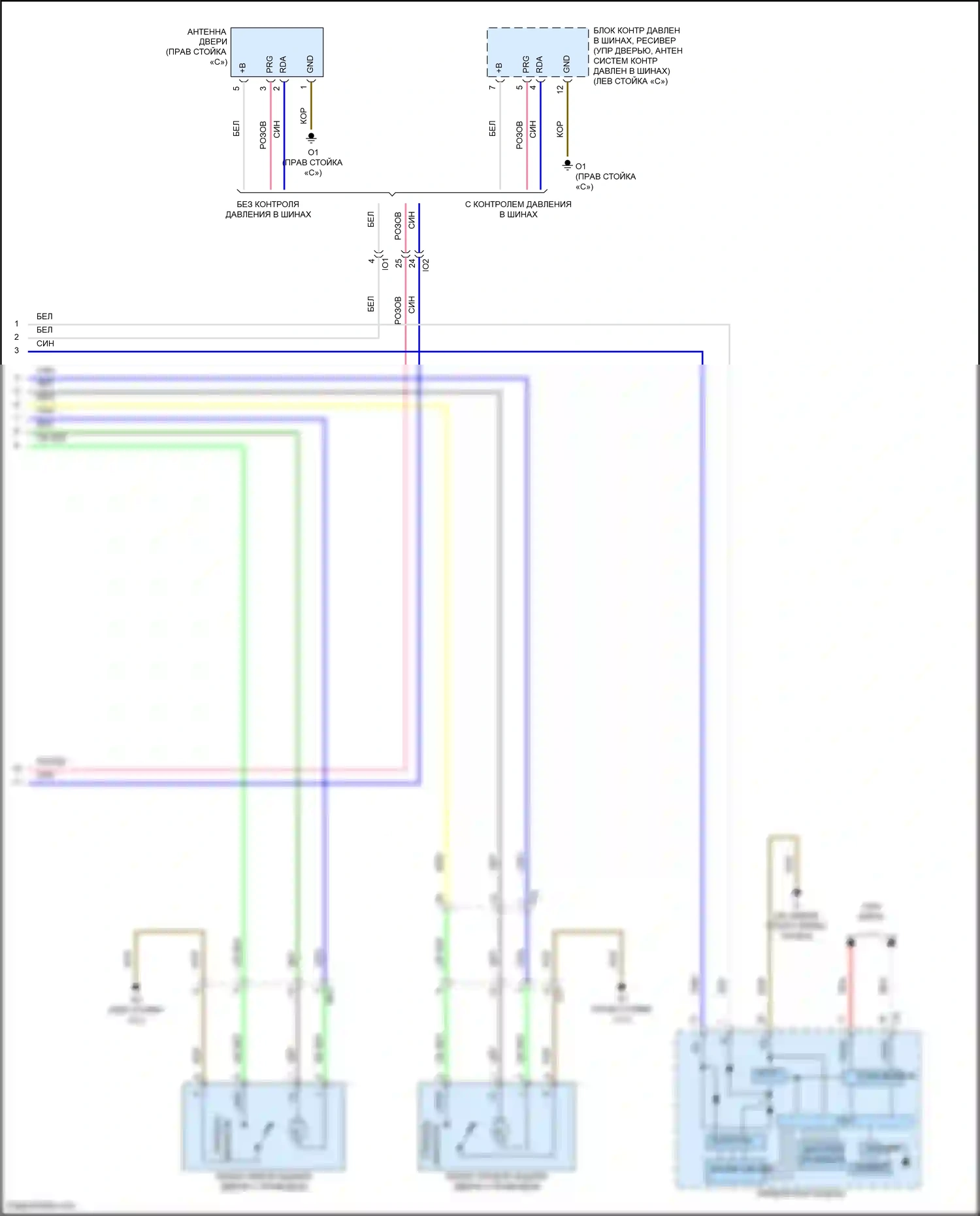 Camry US Market Toyota XV50 рестайлинг (2014-2017): Электросхема центрального замка, за исключением гибридного без системы интеллектуальных ключей (3 из 3) 