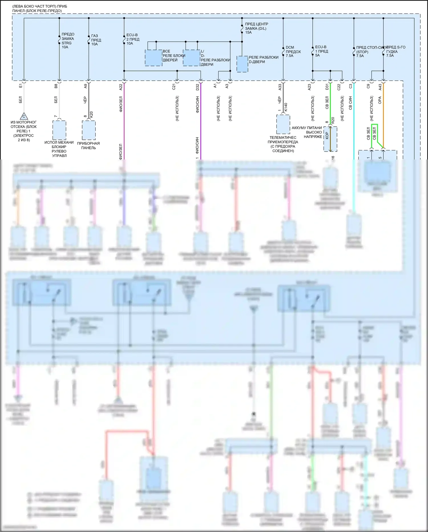 Camry US Market Toyota XV70 рестайлинг (2020-2024): Электросхема блока предохранителей реле, гибридного (4 из 8) 