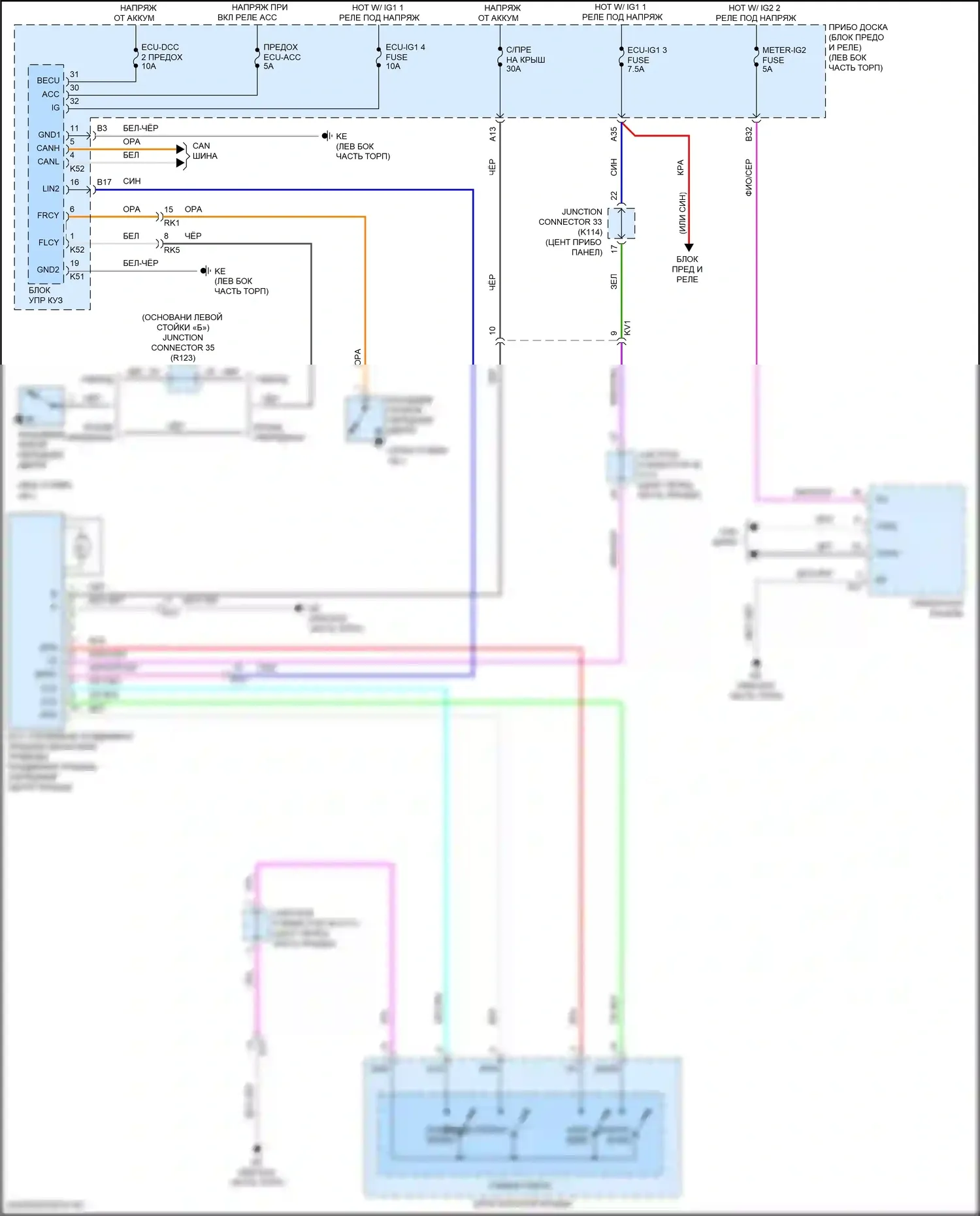 Camry US Market Toyota XV70 рестайлинг (2020-2024): Электросхема люка 