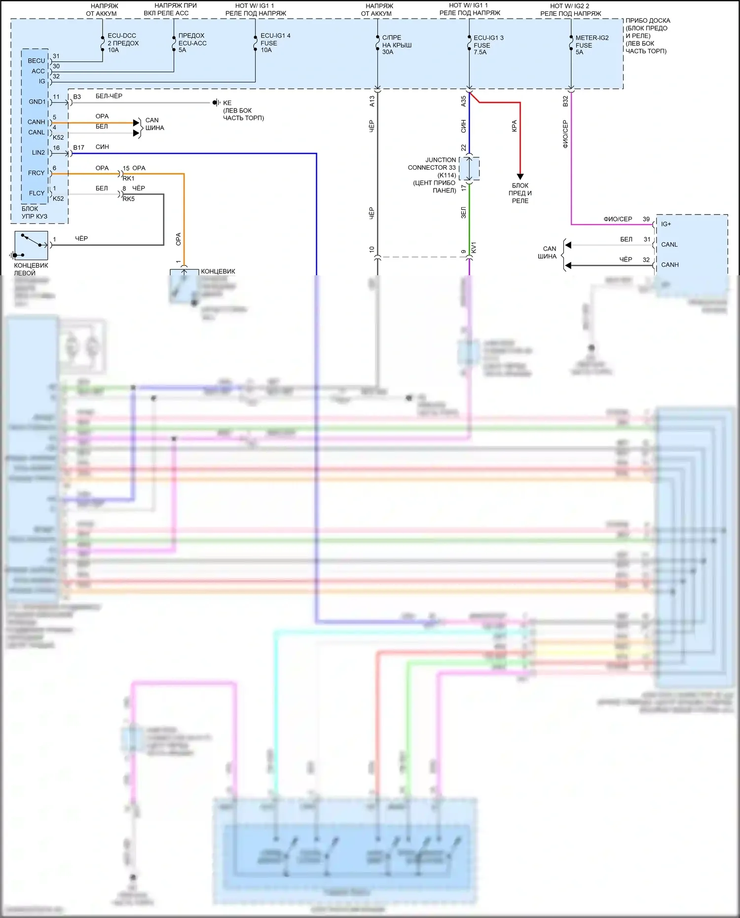 Camry US Market Toyota XV70 рестайлинг (2020-2024): Электросхема силовой раздвижной крыши 