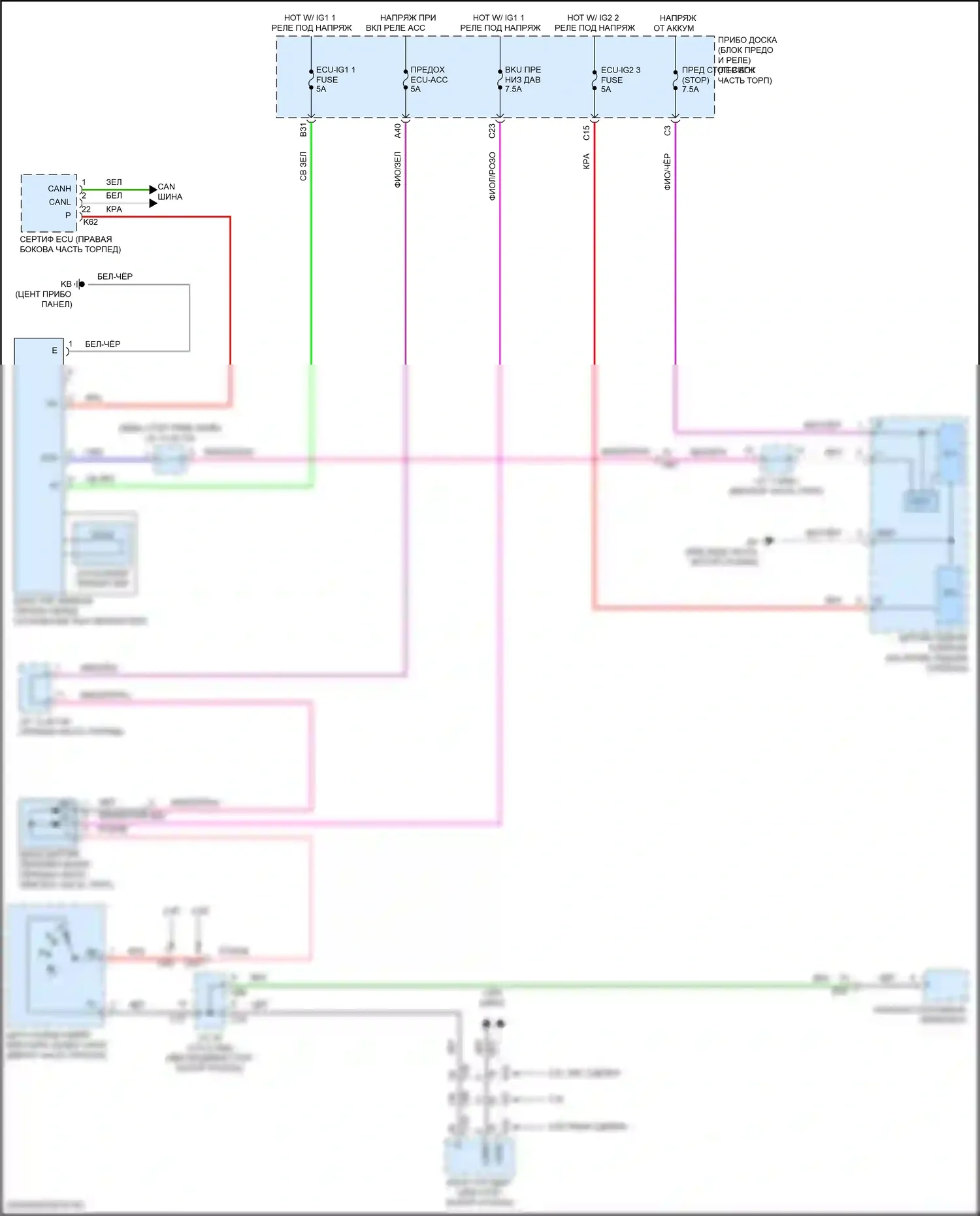 Camry US Market Toyota XV70 (2017-2020): Электросхема блокировки селектора, кроме гибридного с интеллектуальным ключом 