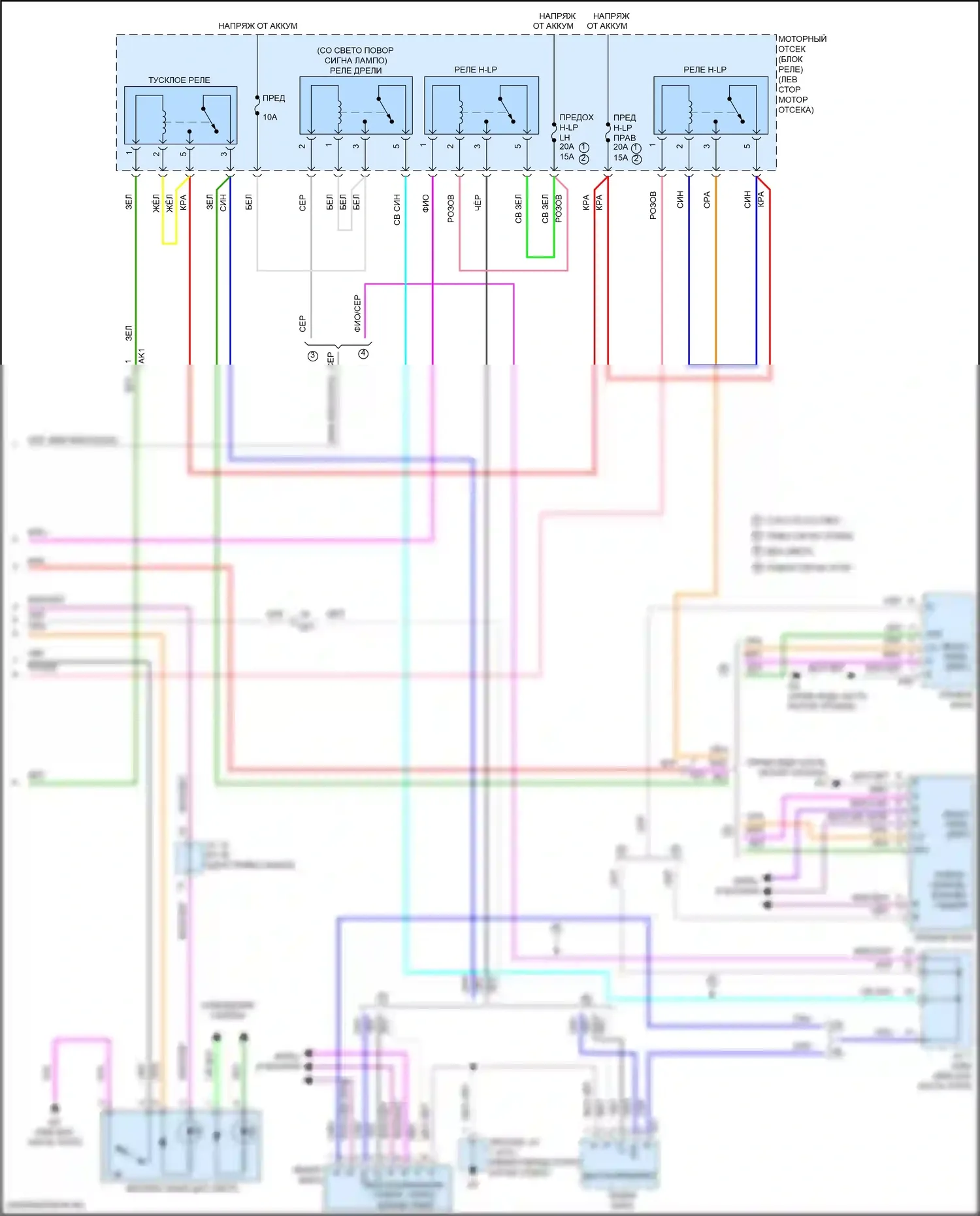 Camry US Market Toyota XV70 (2017-2020): Электросхема фар, кроме гибридной (2 из 2) 