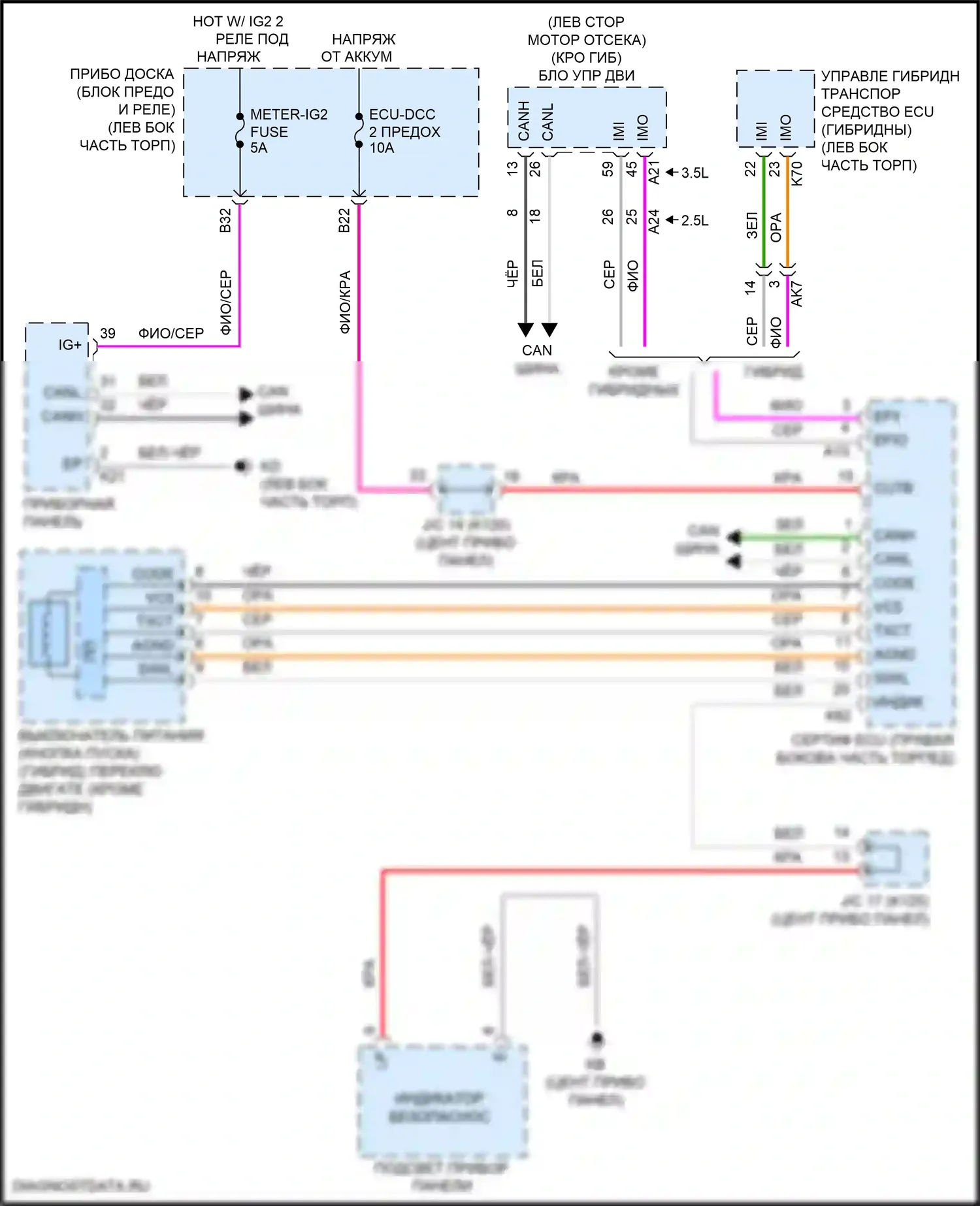 Camry US Market Toyota XV70 (2017-2020): Электросхема иммобилайзера, кроме гибрида с смарт-ключом 