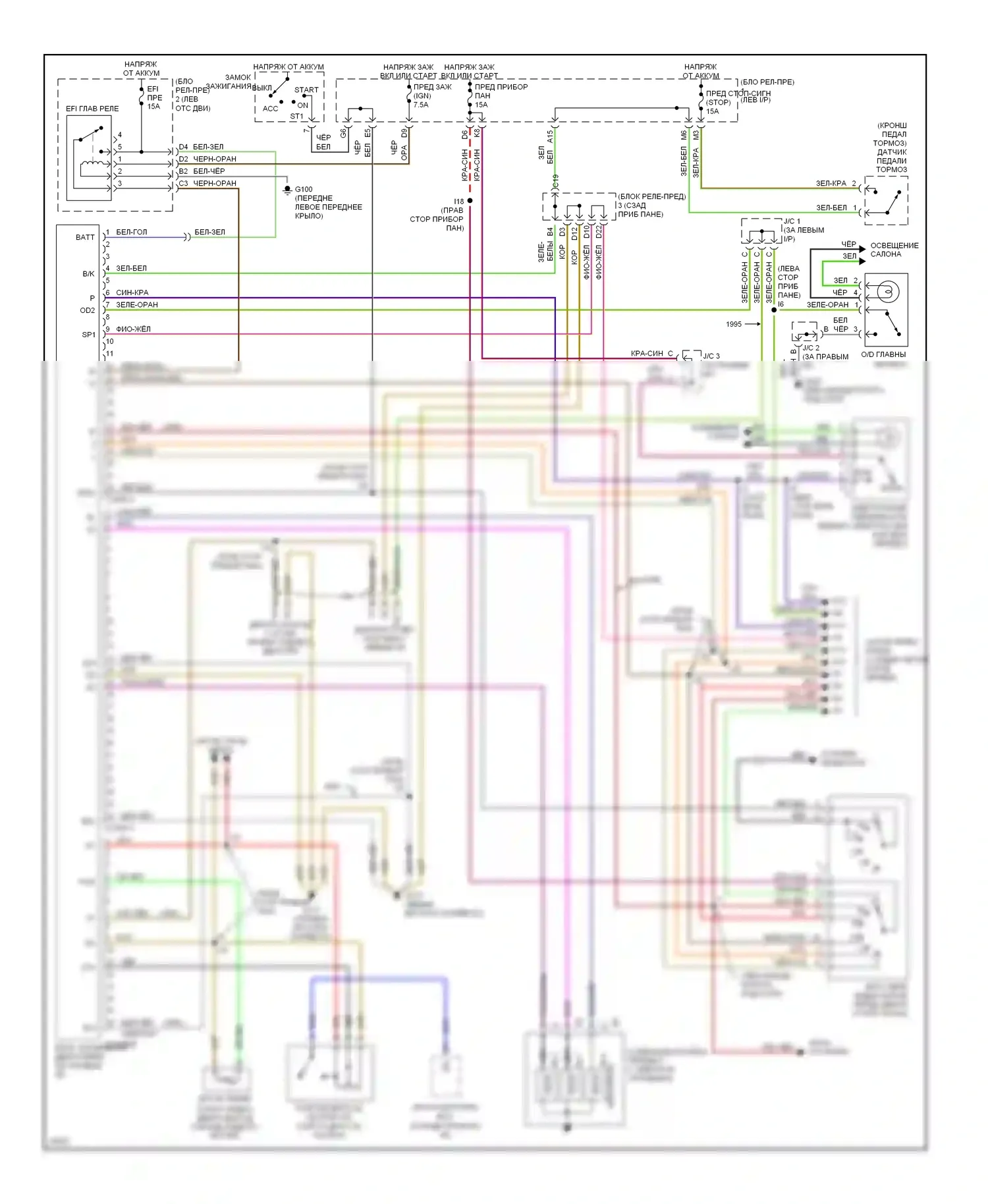 Camry Toyota V40 (1994-1998): 2.2l, электросхема коробки передач 
