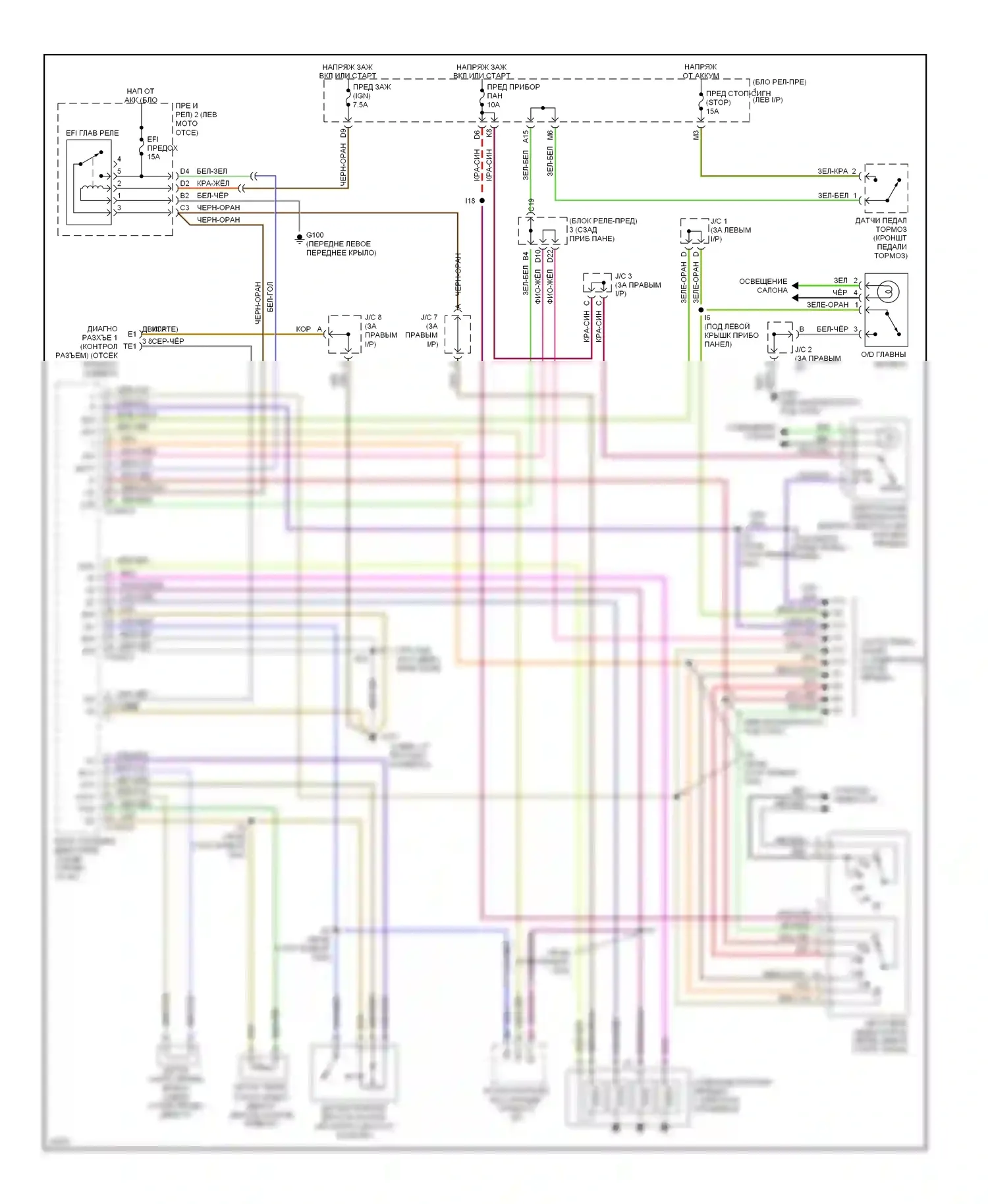 Camry Toyota V40 (1994-1998): 3,0л, электросхема коробки передач 