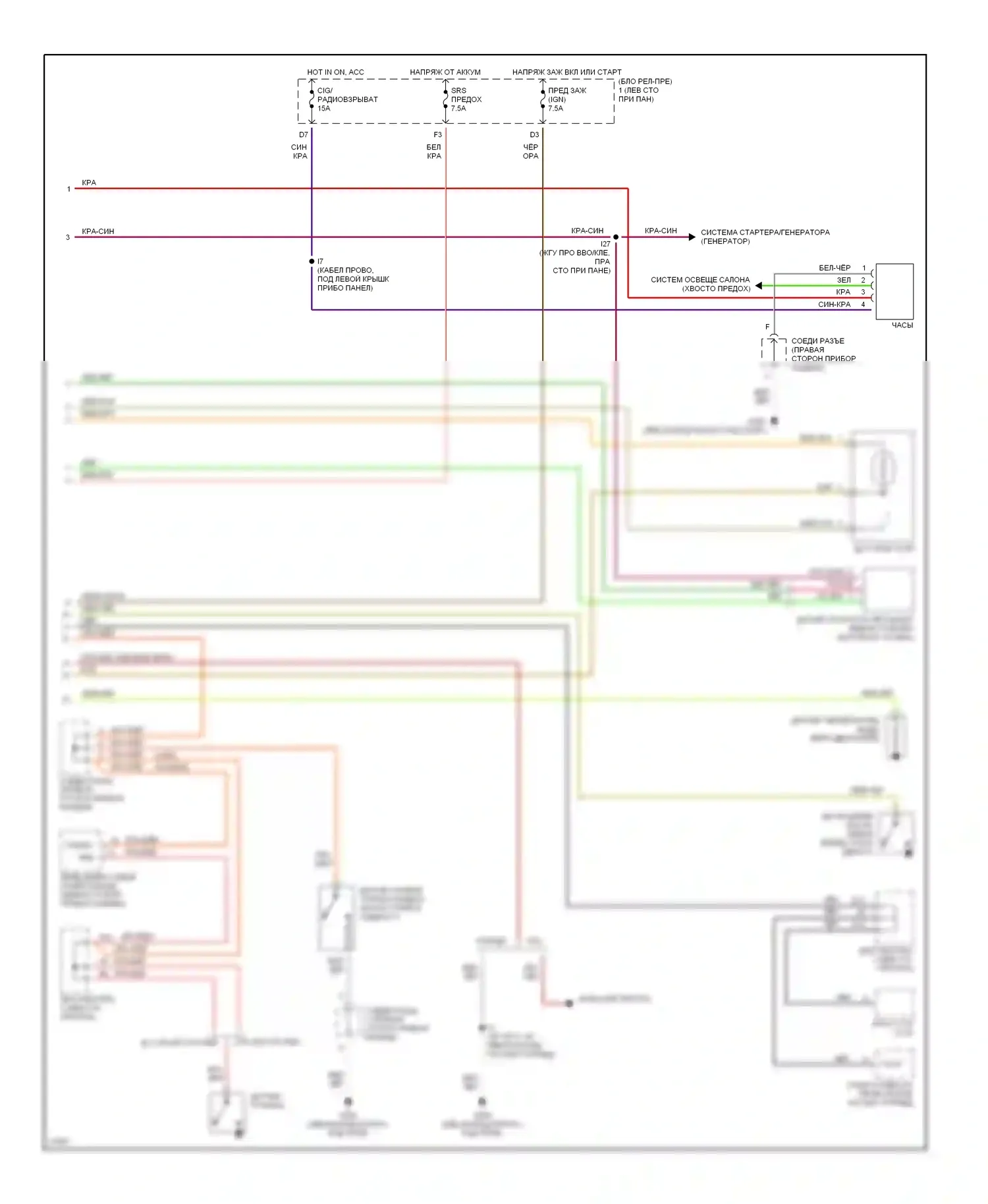 Camry Toyota V40 (1994-1998): Электросхема приборной панели (2 из 2) 