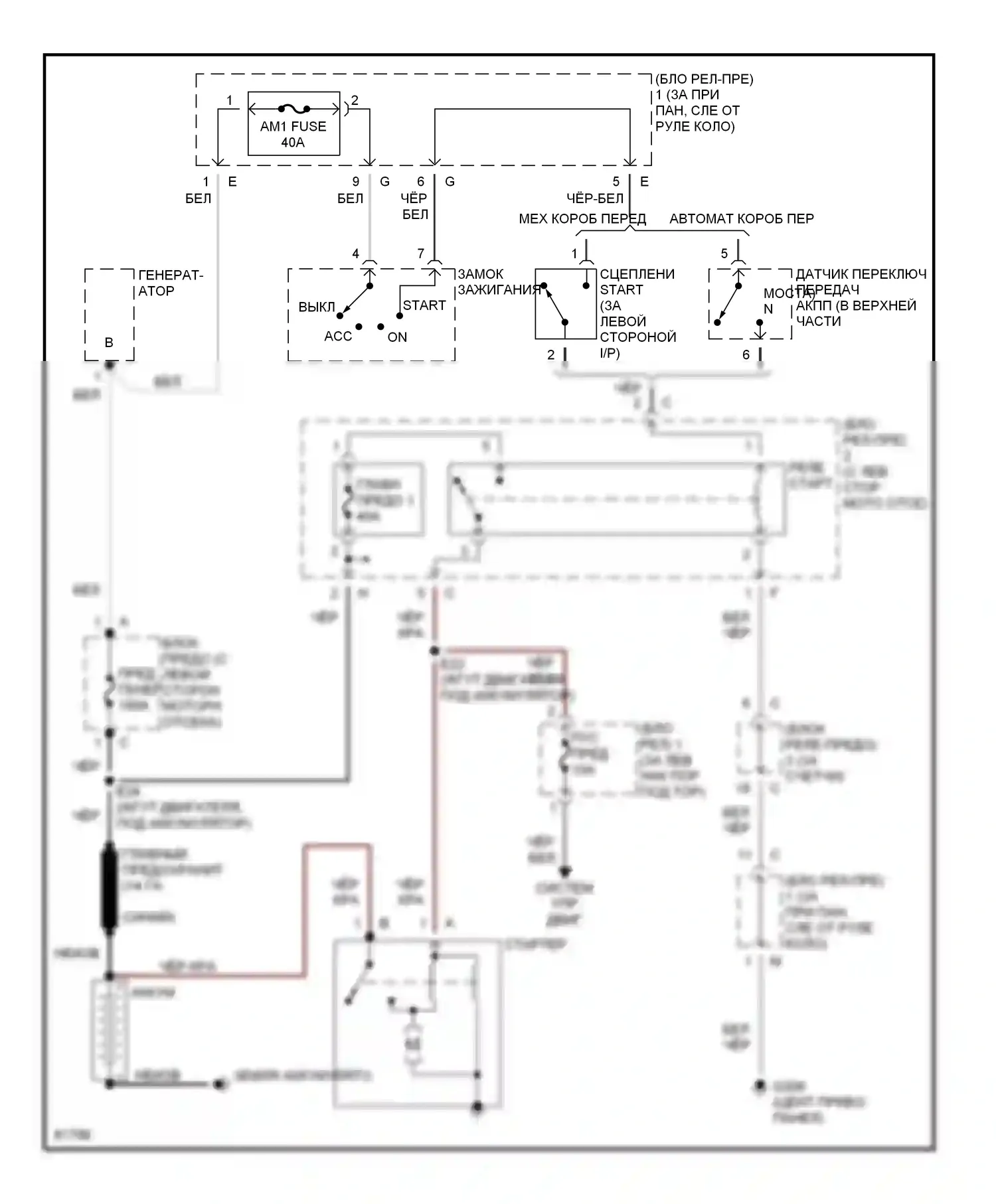 Camry Toyota XV10 (1991-1997): 2.2л, электросхема стартера 