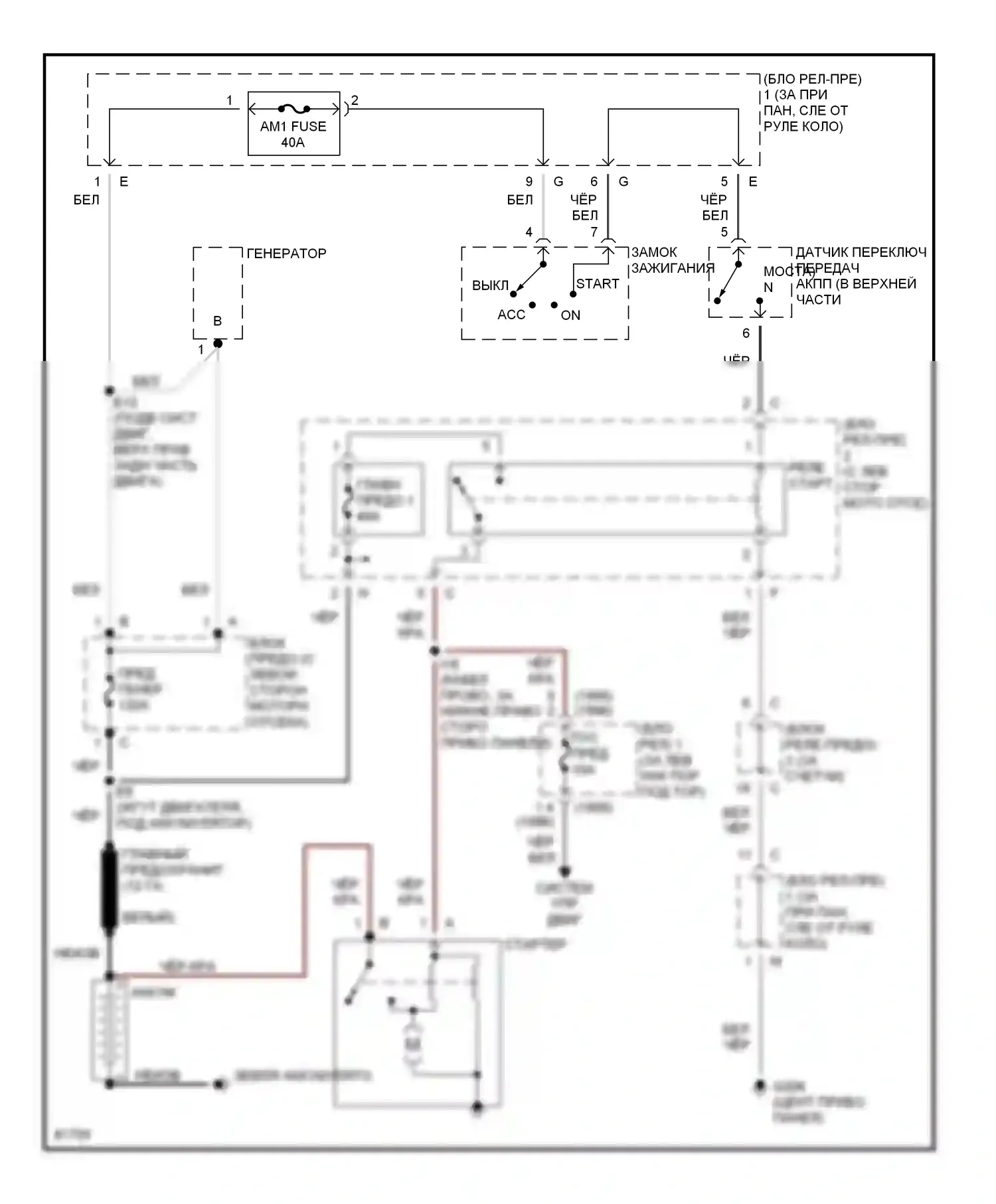Camry Toyota XV10 (1991-1997): 3,0л, электросхема стартера 