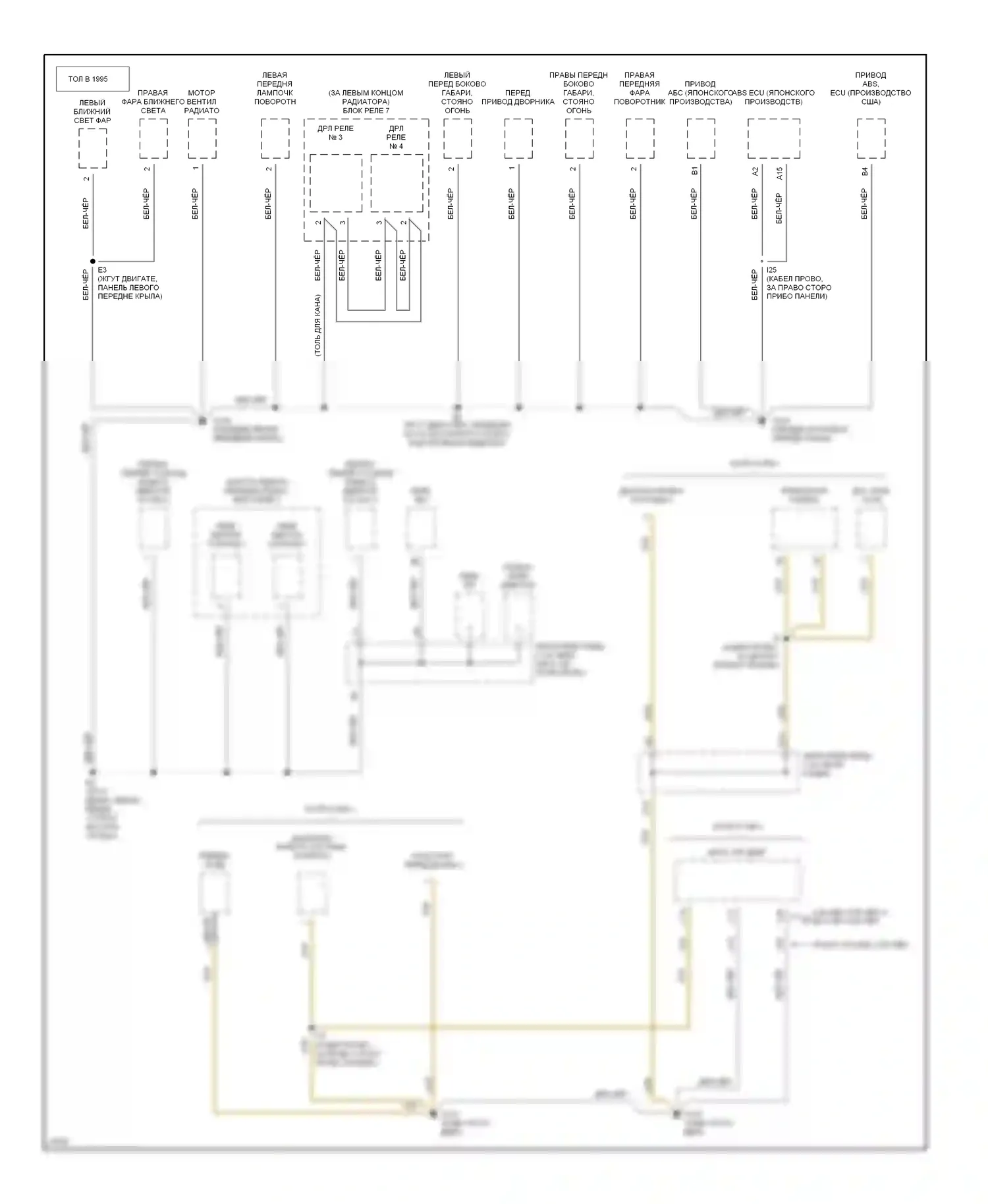 Camry Toyota XV10 (1991-1997): Электросхема разводки массы (2 из 6) 