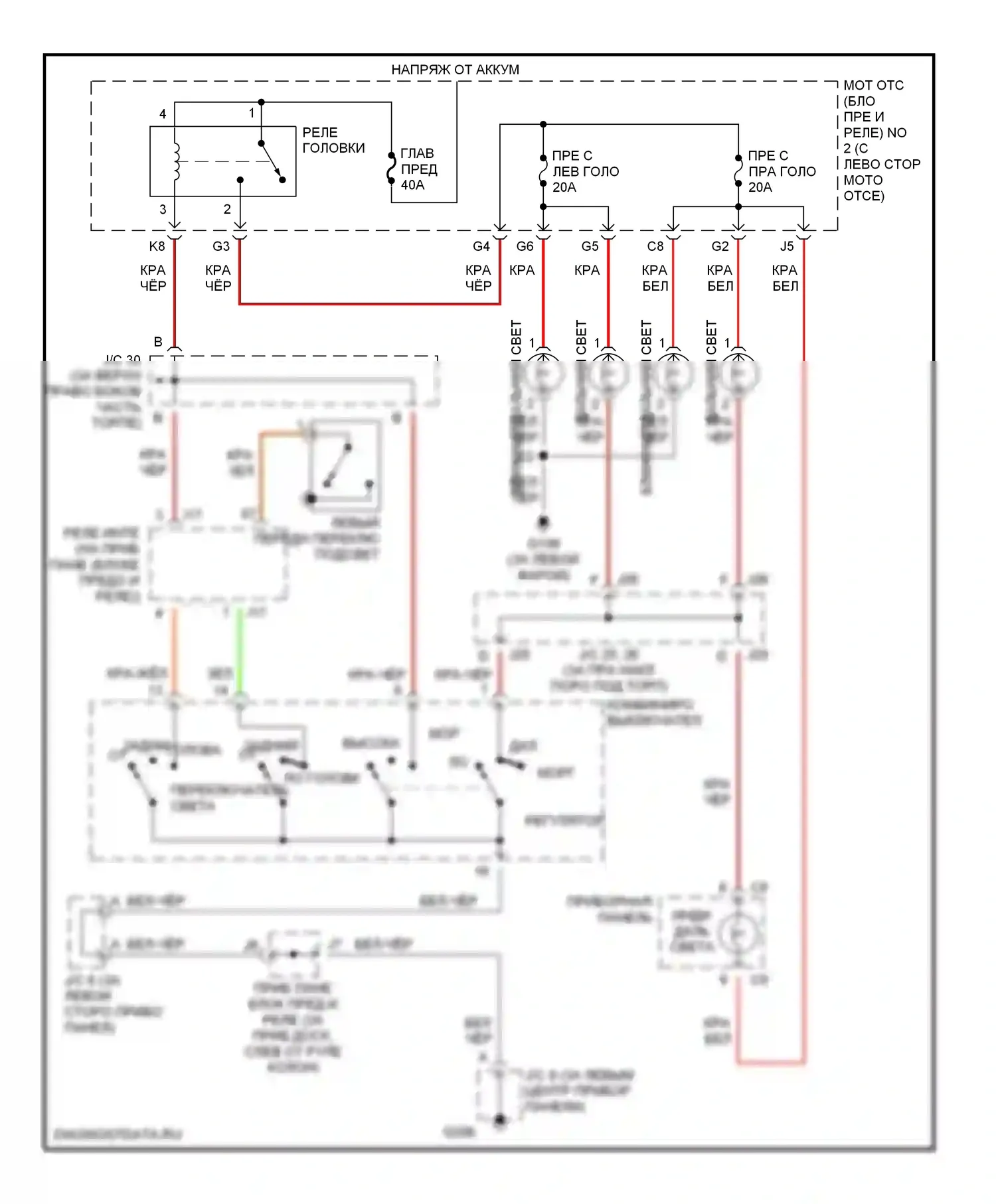 Camry Toyota XV20 (1994-2002): 2.2l cng, электросхема фар 