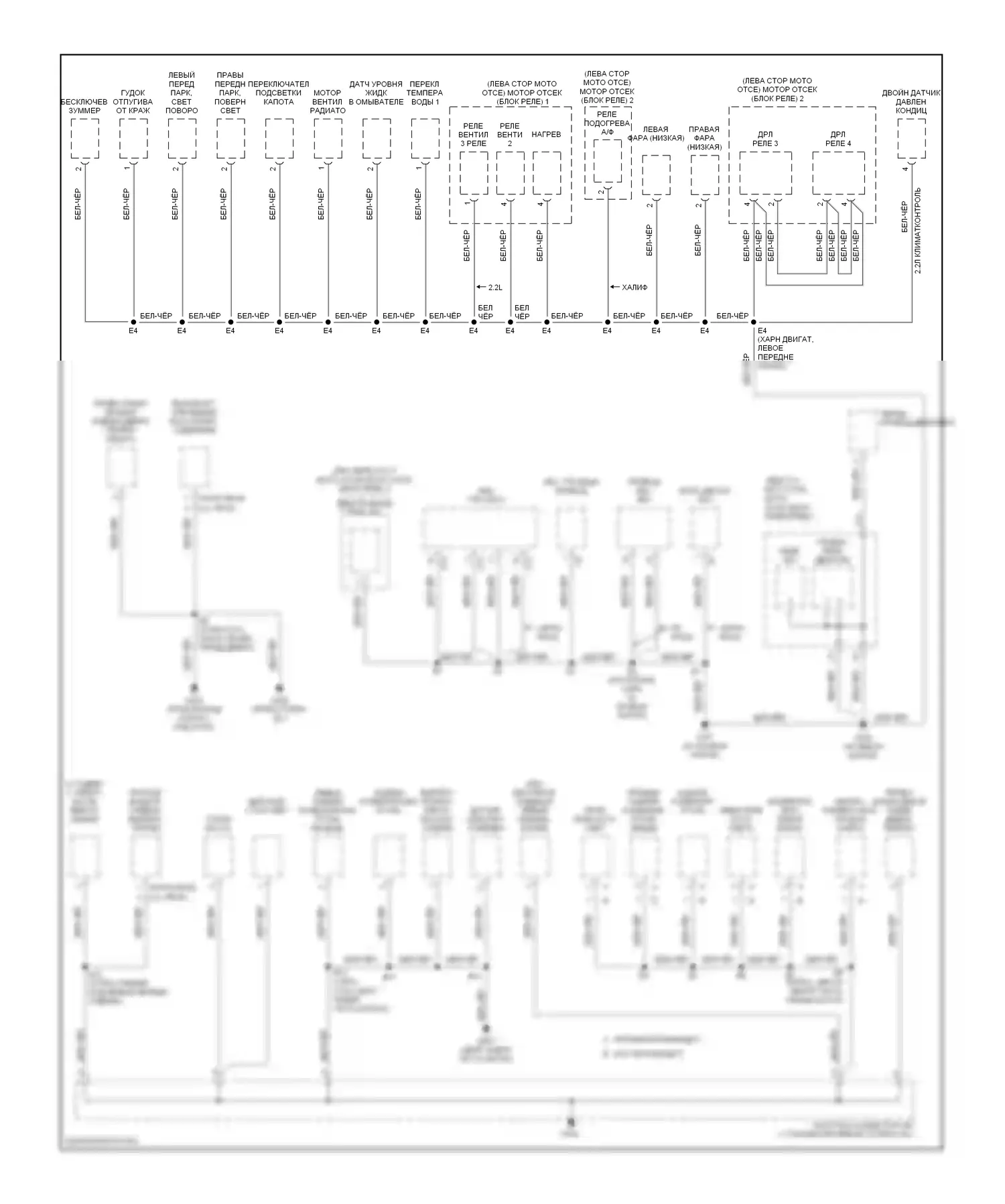 Camry Toyota XV20 (1994-2002): 2.2l, электросхема разводки массы (1 из 3) 