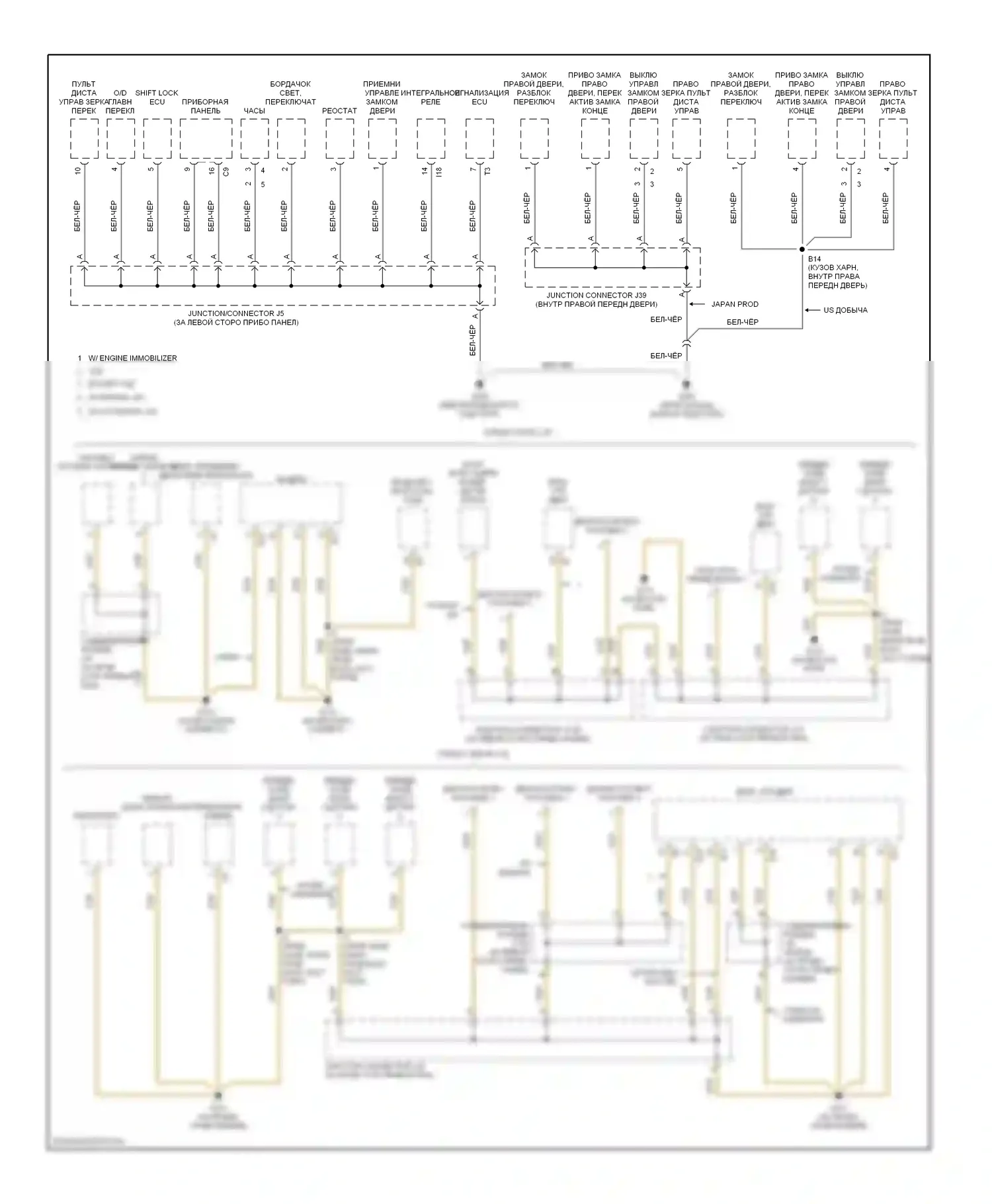 Camry Toyota XV20 (1994-2002): 3.0l, электросхема разводки массы (3 из 3) 