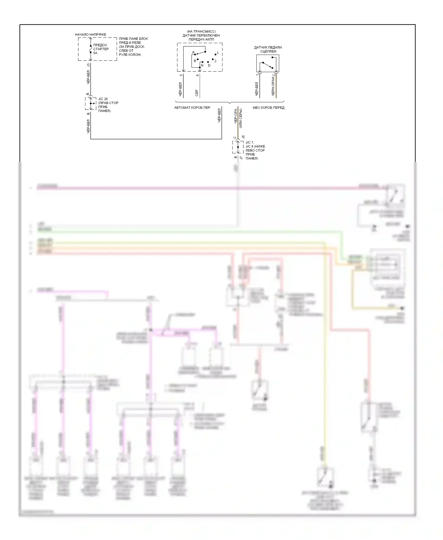 Camry Toyota XV20 (1994-2002): Электросхема приборной панели (2 из 2) 