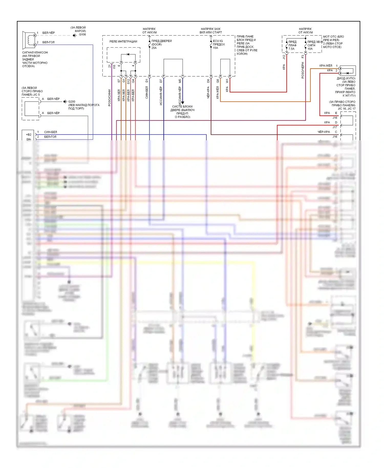 Camry Toyota XV20 (1994-2002): Электросхема защиты от взлома 