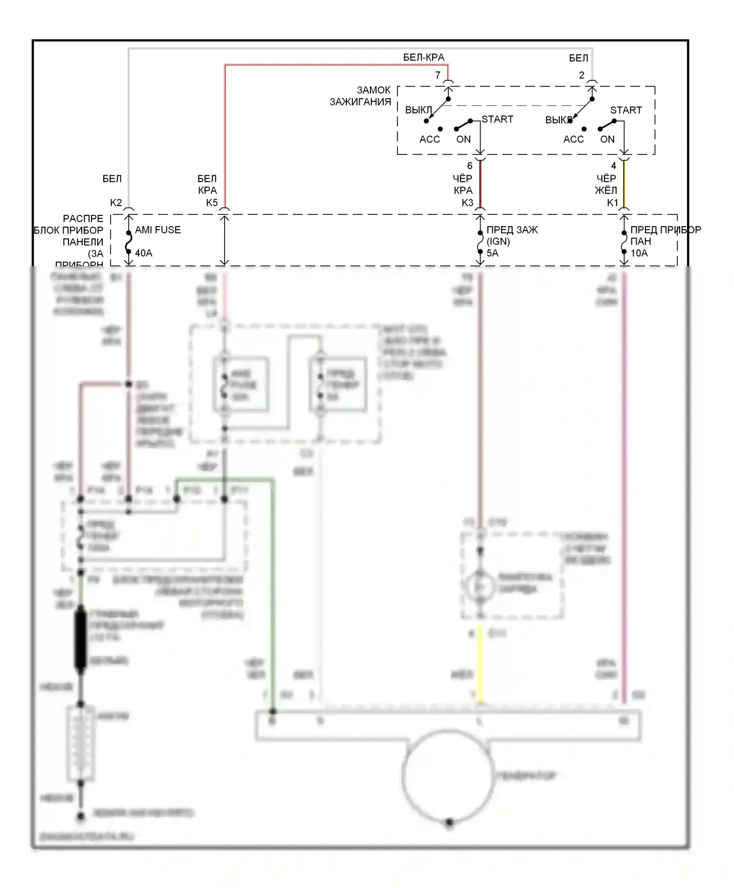Camry Toyota XV20 (1994-2002): 2,2л cng, электросхема генератора 