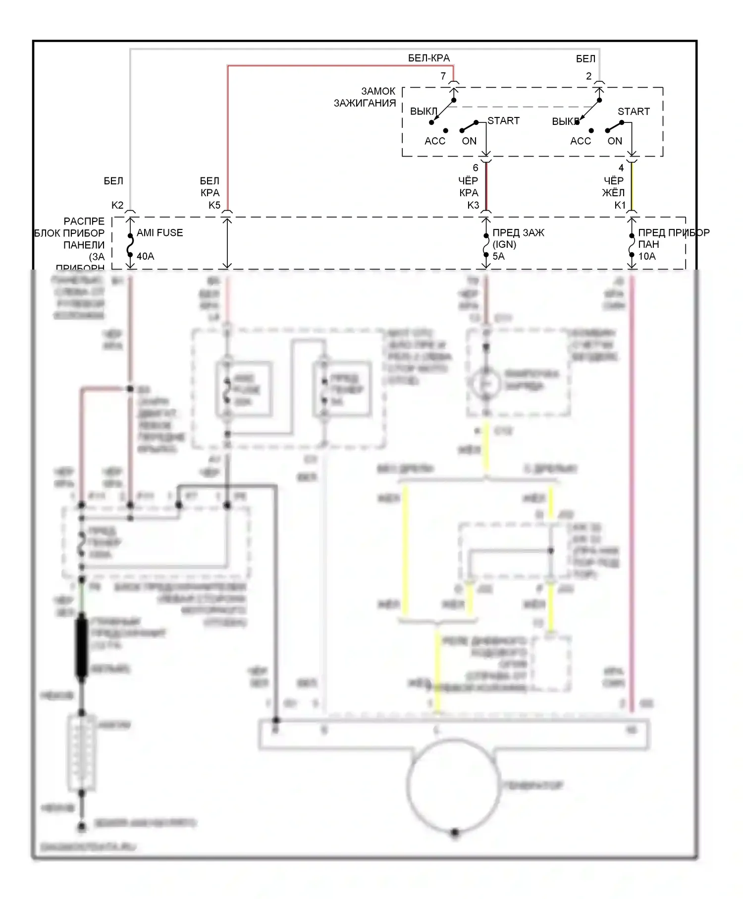 Camry Toyota XV20 (1994-2002): Электросхема генератора 