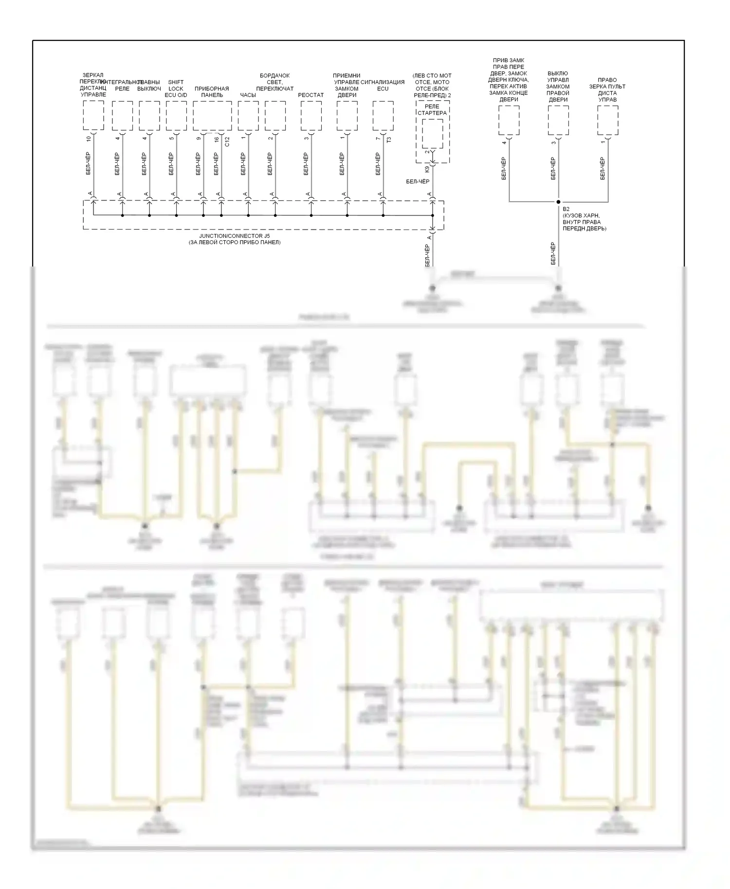 Camry Toyota XV20 (1994-2002): Электросхема точек подключения масс (3 из 3) 