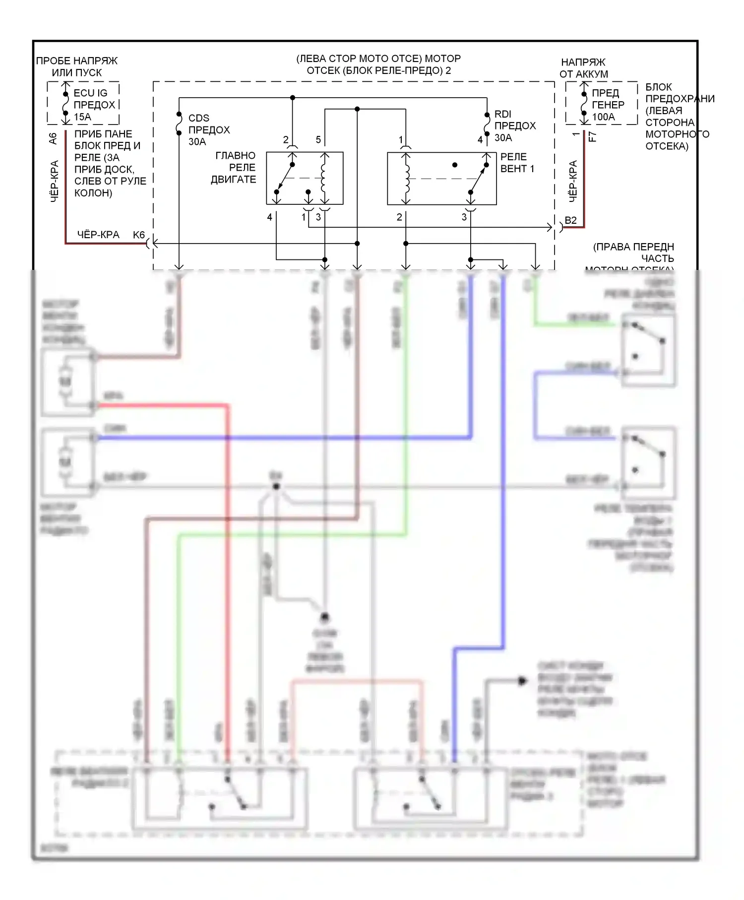 Camry Toyota XV20 (1994-2002): 2,2л cng, электросхема вентилятора охлаждения 