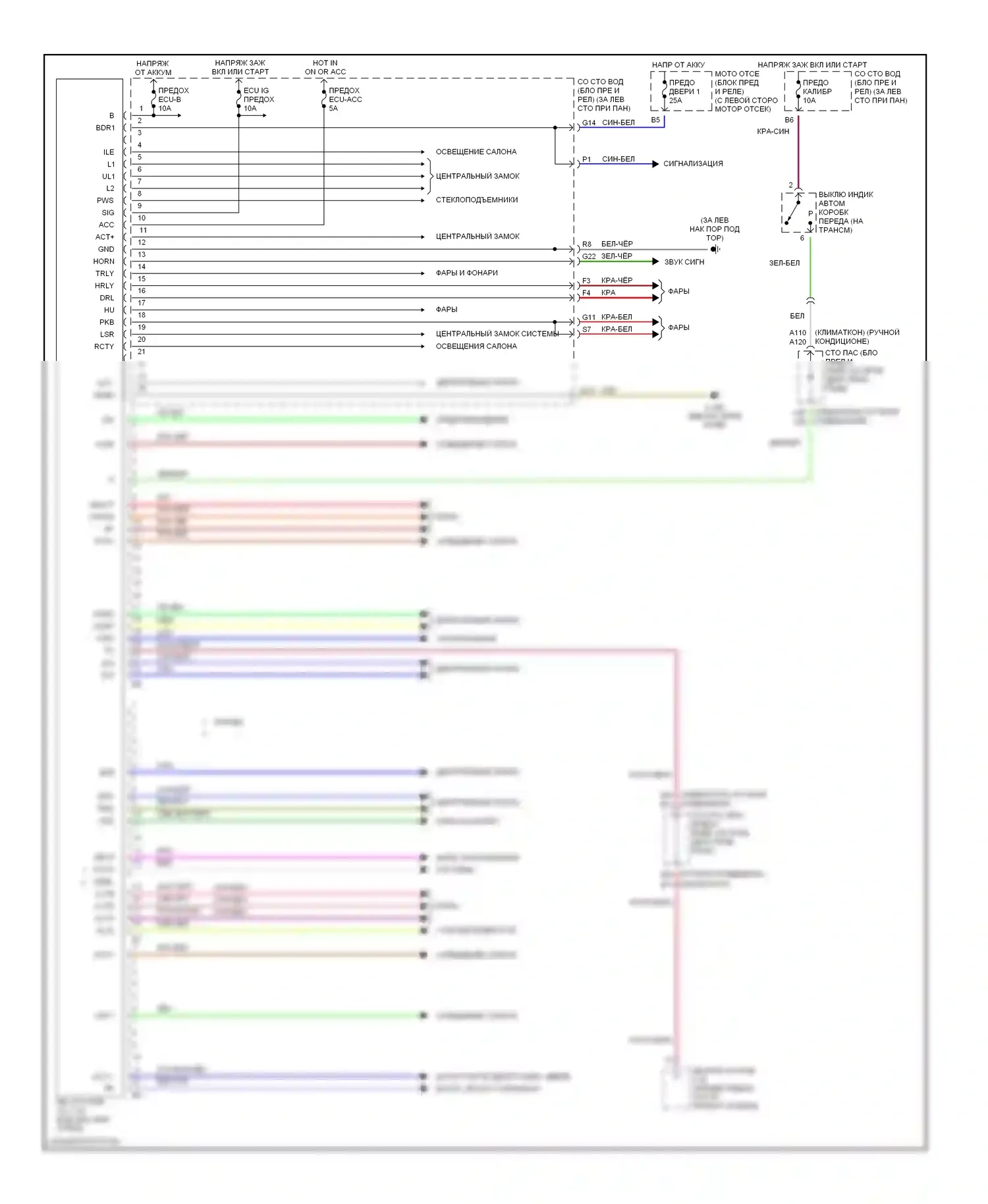 Camry Toyota XV30 (2001-2006): Электросхема блоков управления кузовом 