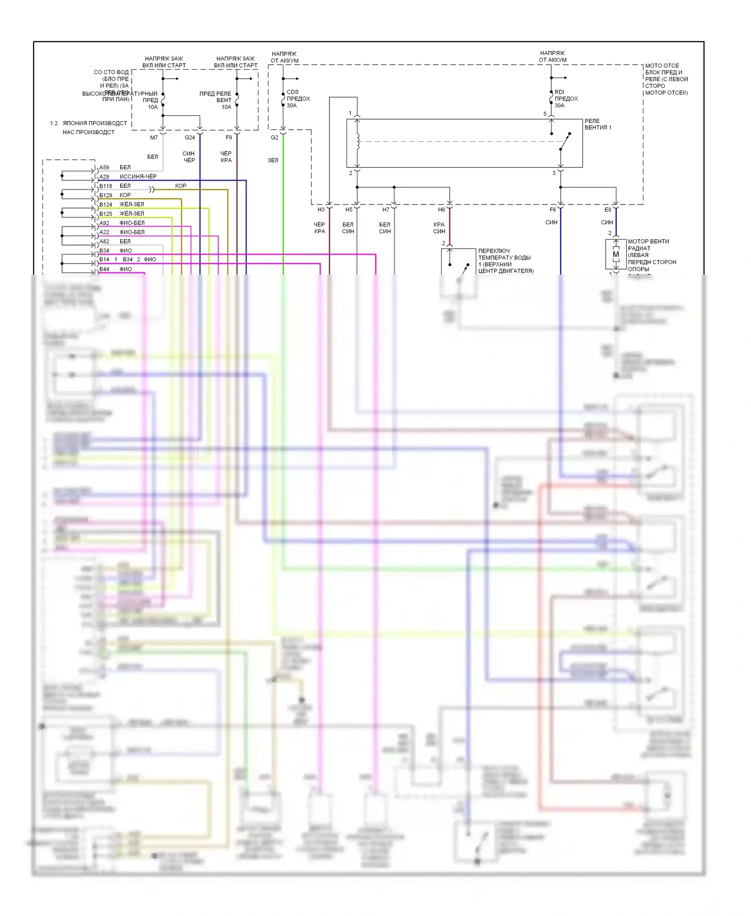 Camry Toyota XV30 (2001-2006): 3.0л, электросхема климат контроля (2 из 2) 
