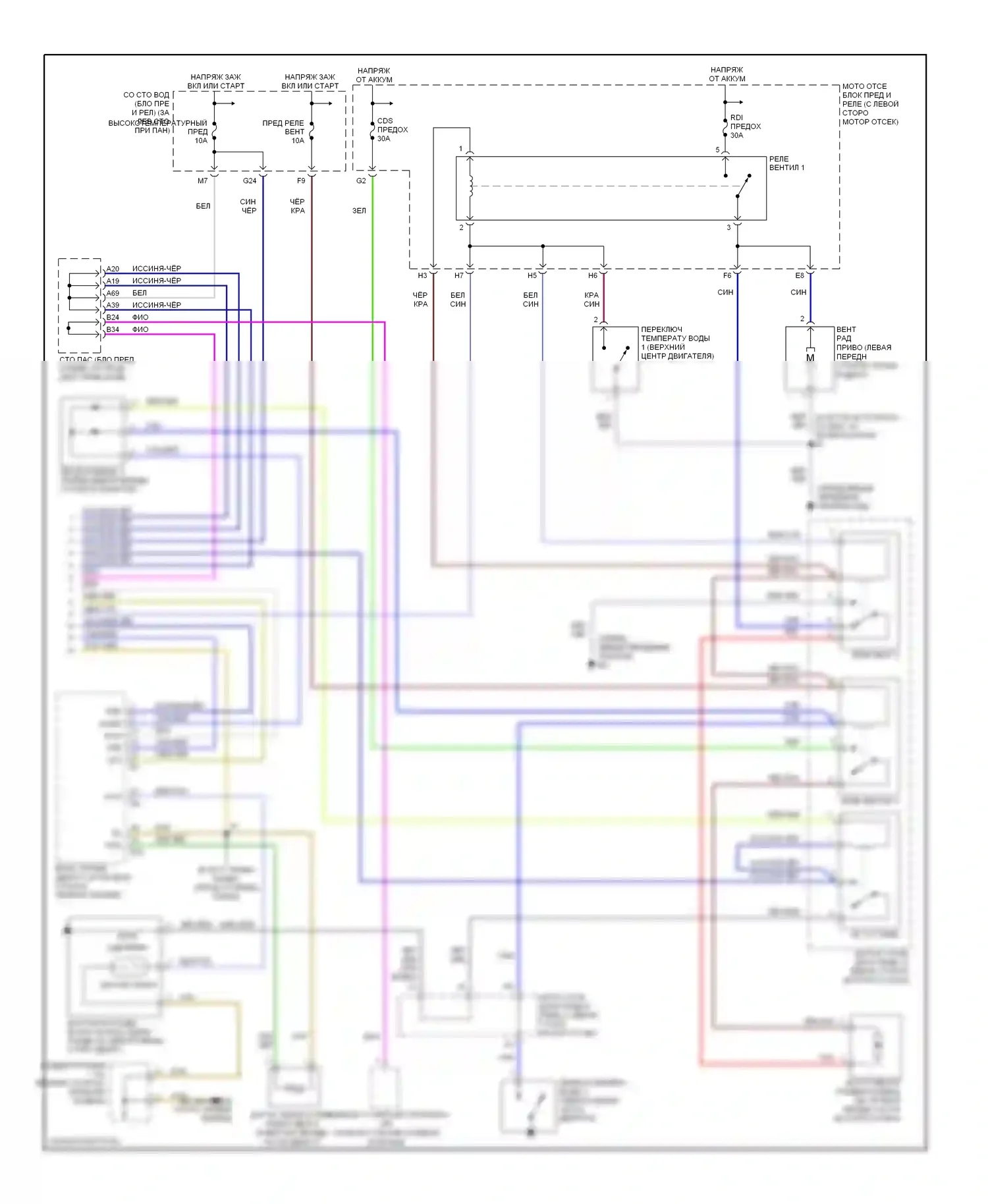 Camry Toyota XV30 (2001-2006): 3.3л, электросхема ручного кондиционера (2 из 2) 
