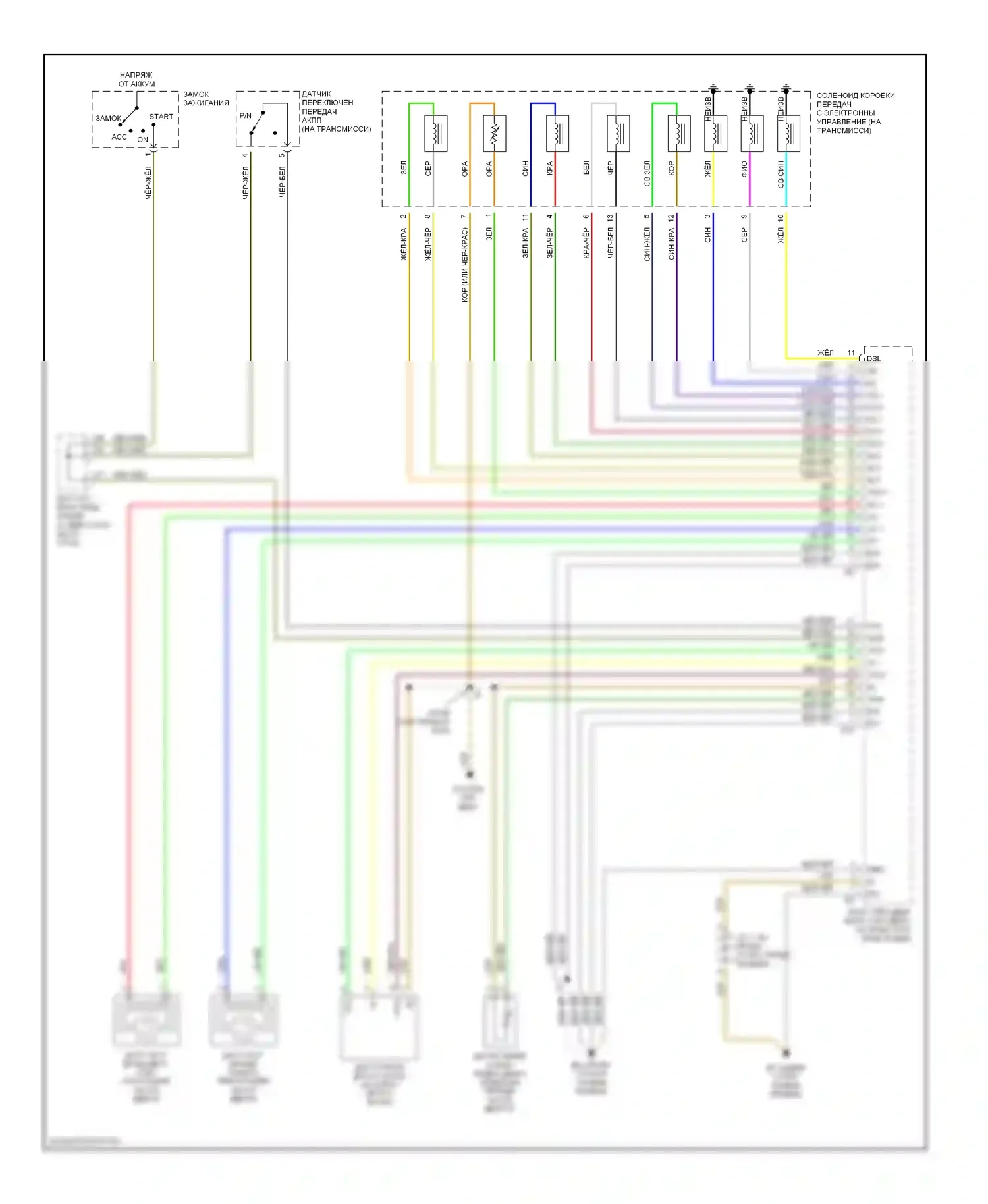 Camry Toyota XV30 (2001-2006): 3,0л, электросхема автоматической коробки передач (2 из 2) 