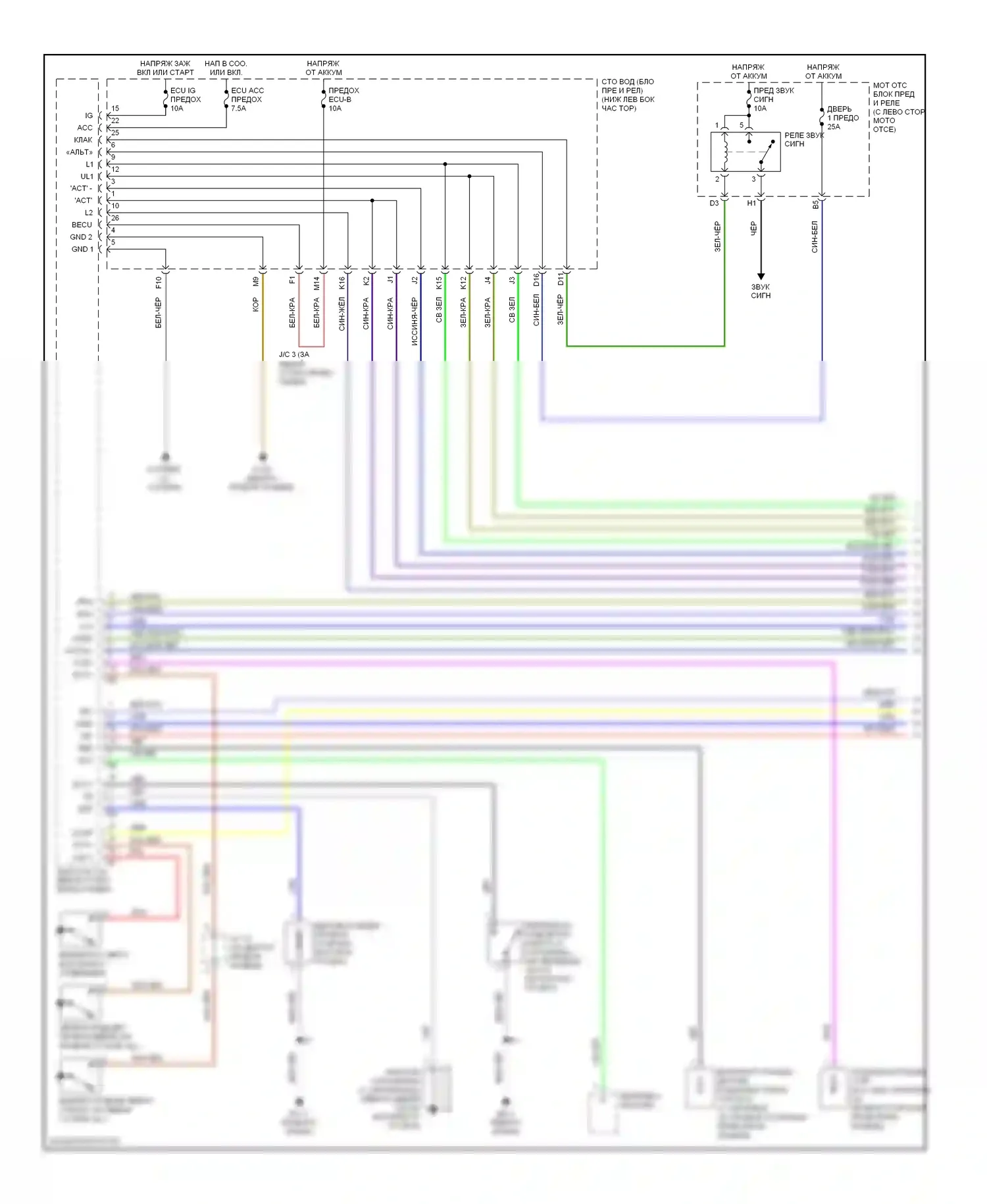 Camry Toyota XV30 (2001-2006): Электросхема защиты от взлома, кабриолет (1 из 2) 