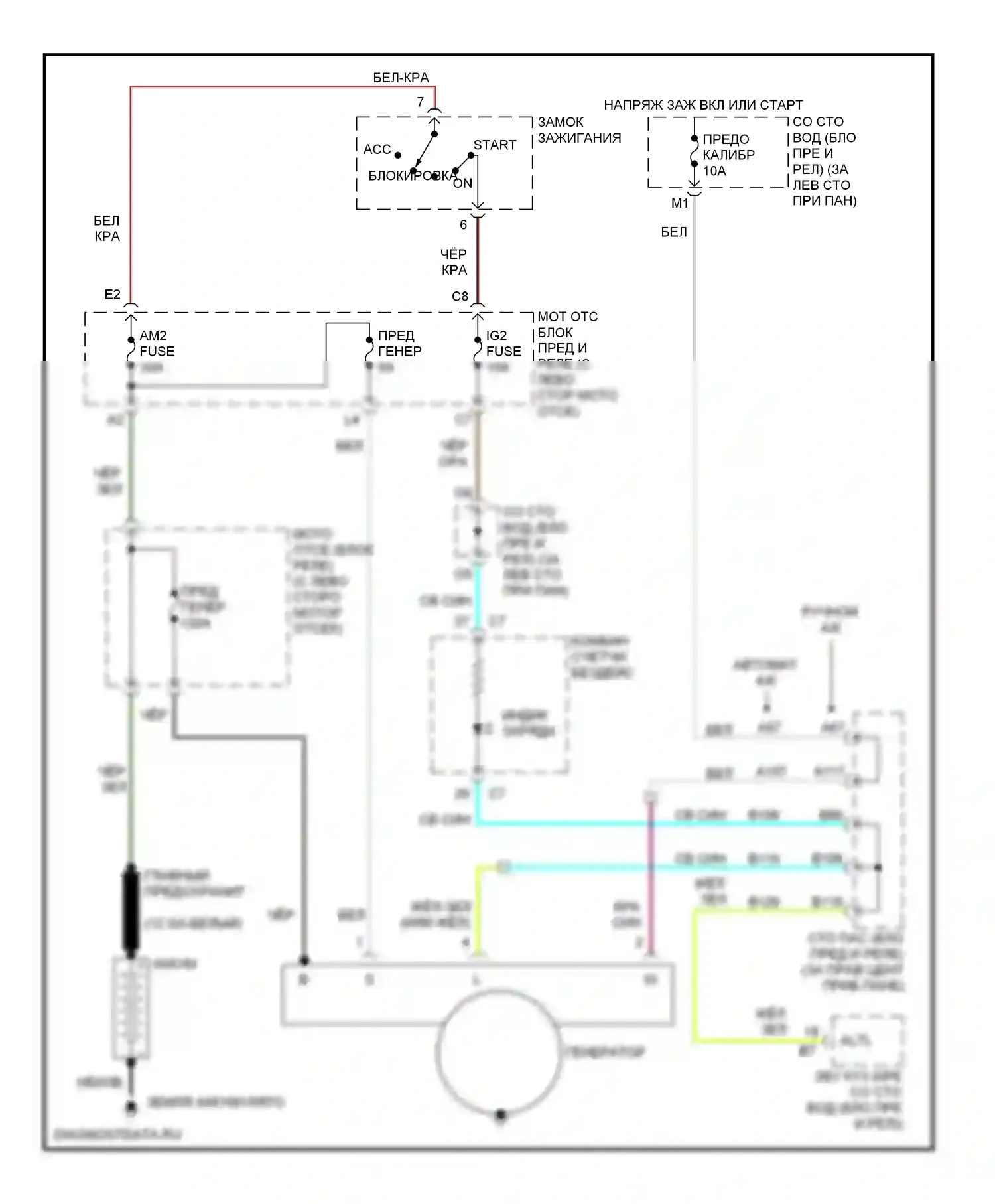 Camry Toyota XV30 (2001-2006): Электросхема генератора 