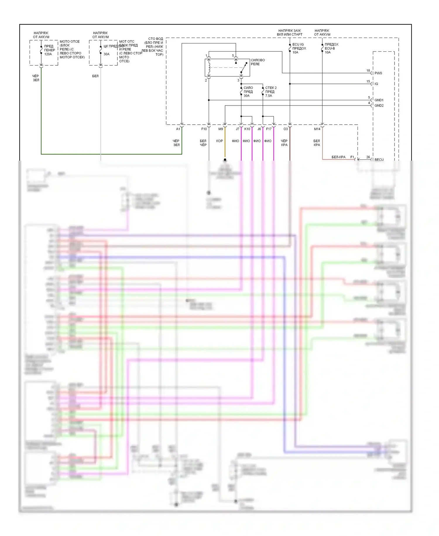 Camry Toyota XV30 (2001-2006): Стеклоподъемники электросхема, кабриолет 