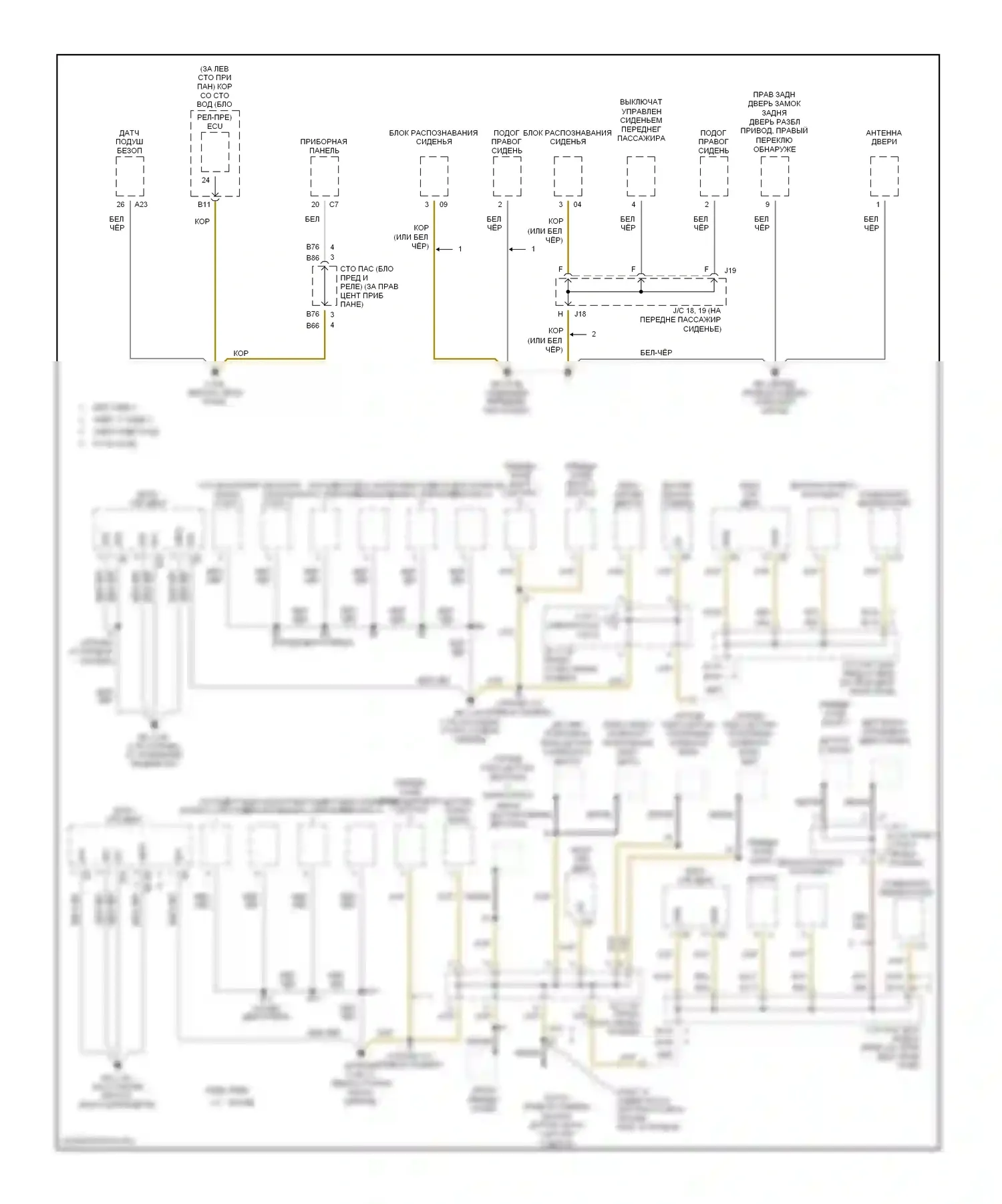 Camry Toyota XV30 (2001-2006): Электросхема точек подключения масс (2 из 4) 