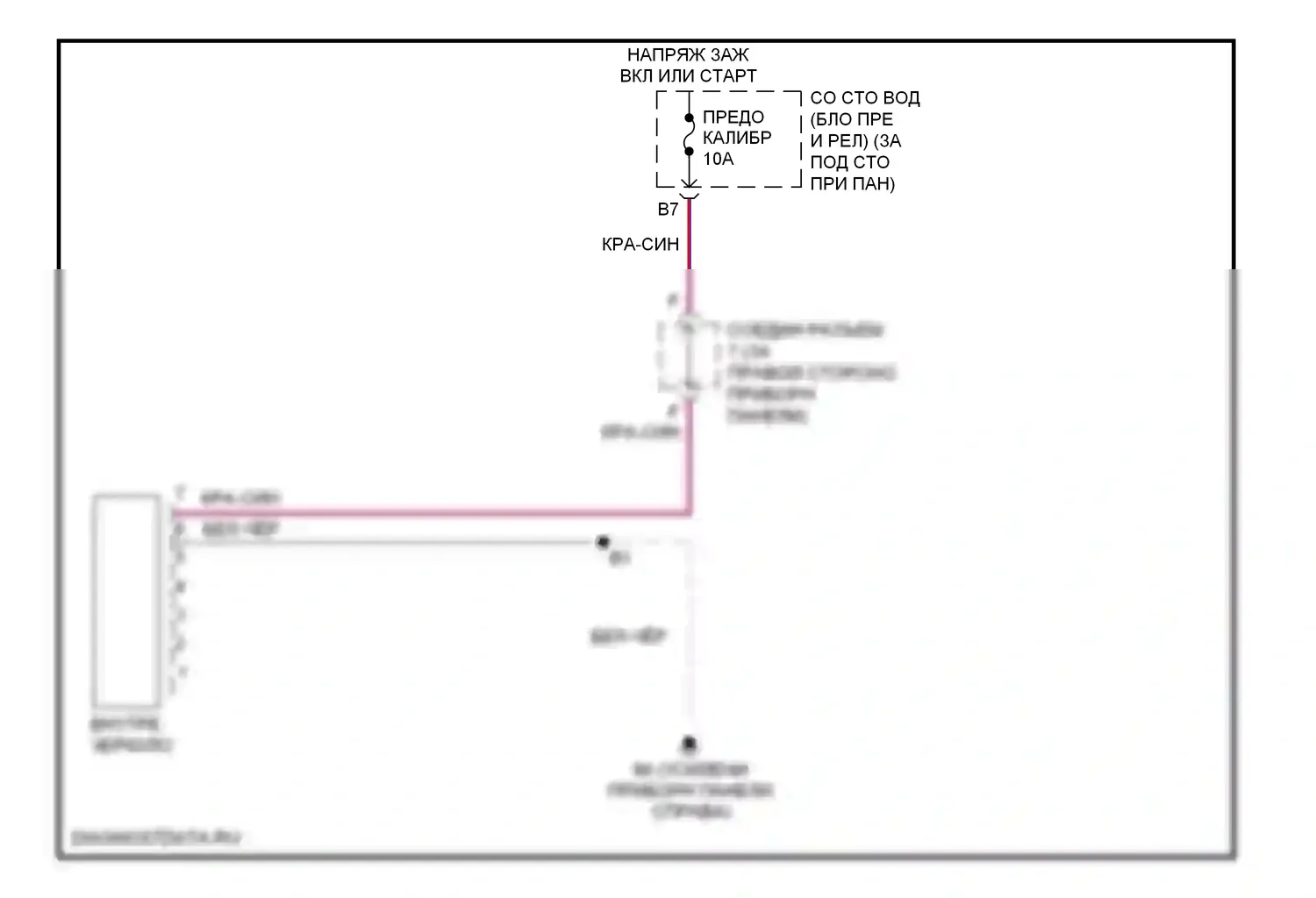 Camry Toyota XV30 (2001-2006): Электросхема электрохромного зеркала 