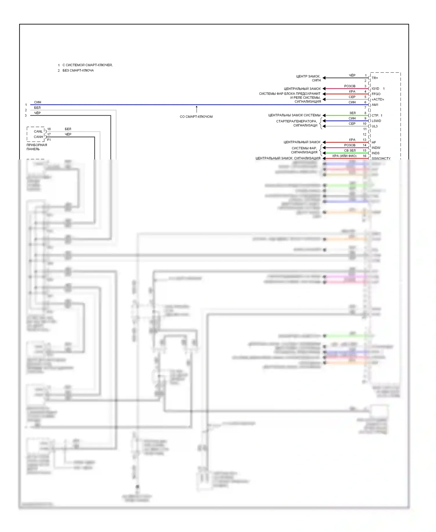 Camry Toyota XV40 рестайлинг (2009-2011): Электросхема блоков управления кузовом, за исключением гибридного (2 из 2) 