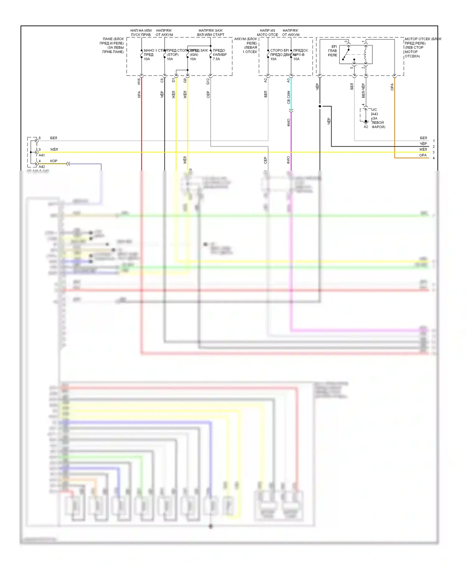 Camry Toyota XV40 рестайлинг (2009-2011): 2.5l, электросхема соединений коробки передач (1 из 2) 