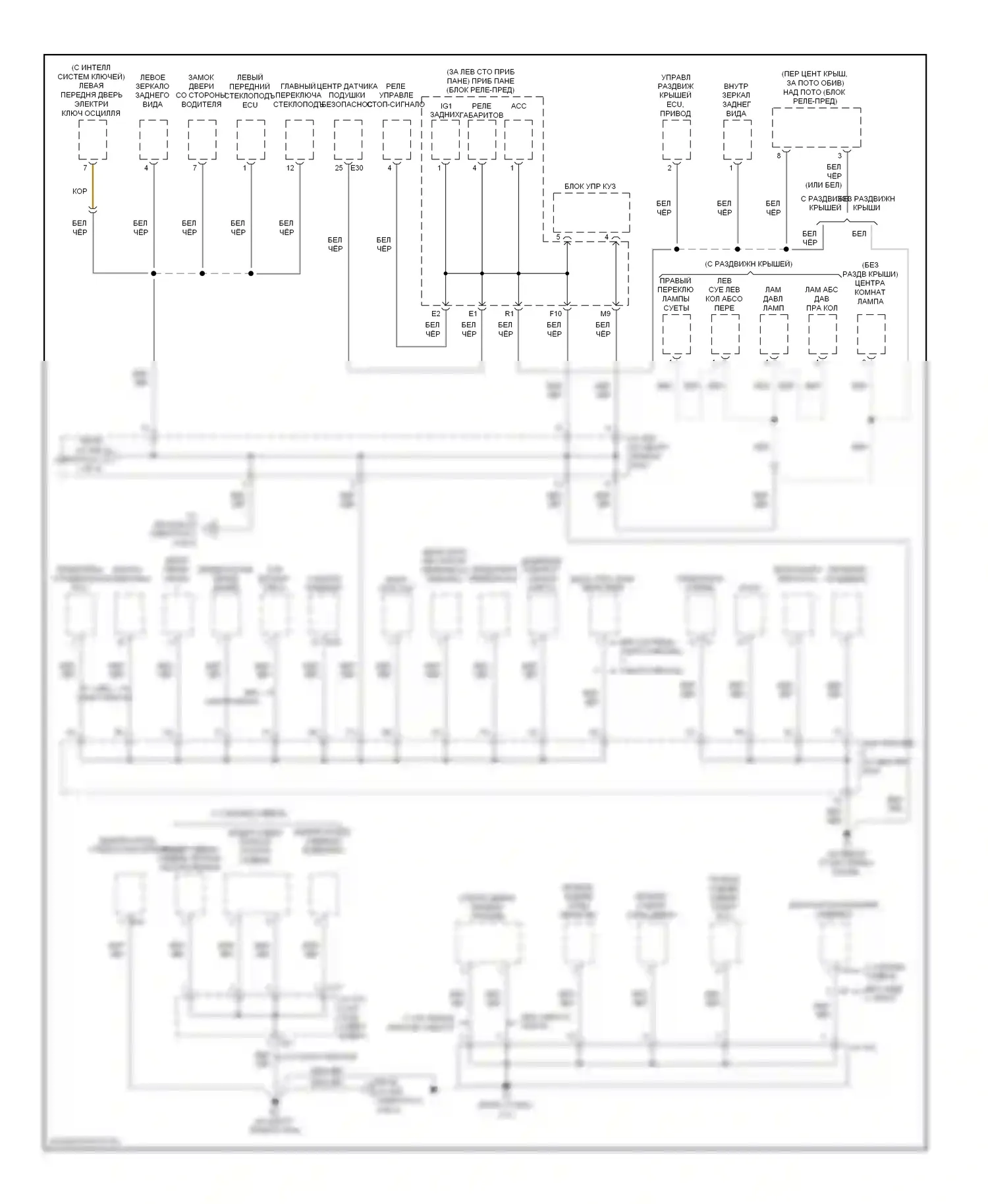 Camry Toyota XV40 рестайлинг (2009-2011): Электросхема разводки массы, за исключением гибридной (4 из 4) 