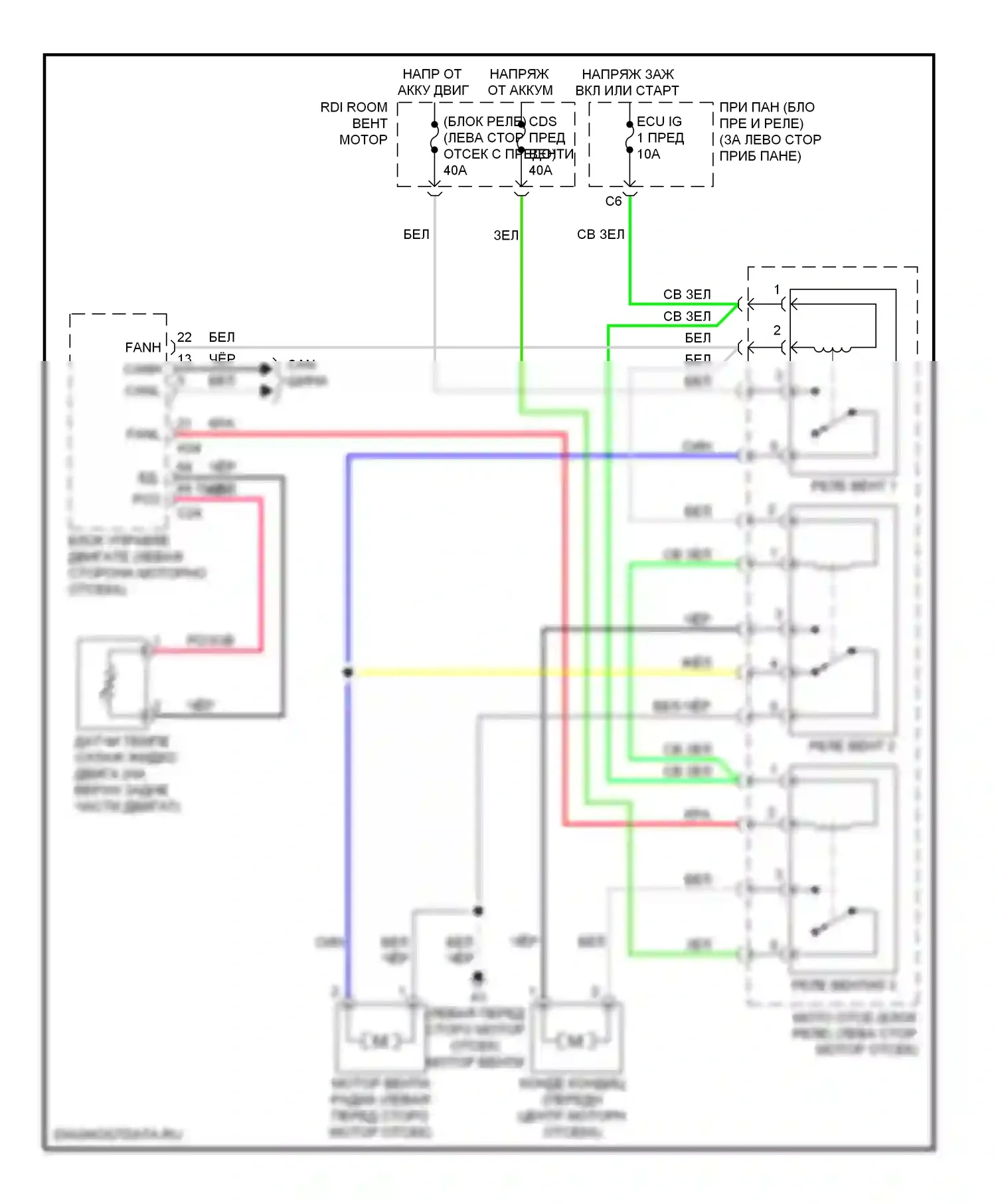 Camry Toyota XV40 рестайлинг (2009-2011): 2,5л, электросхема вентилятора охлаждения, кроме гибридного 