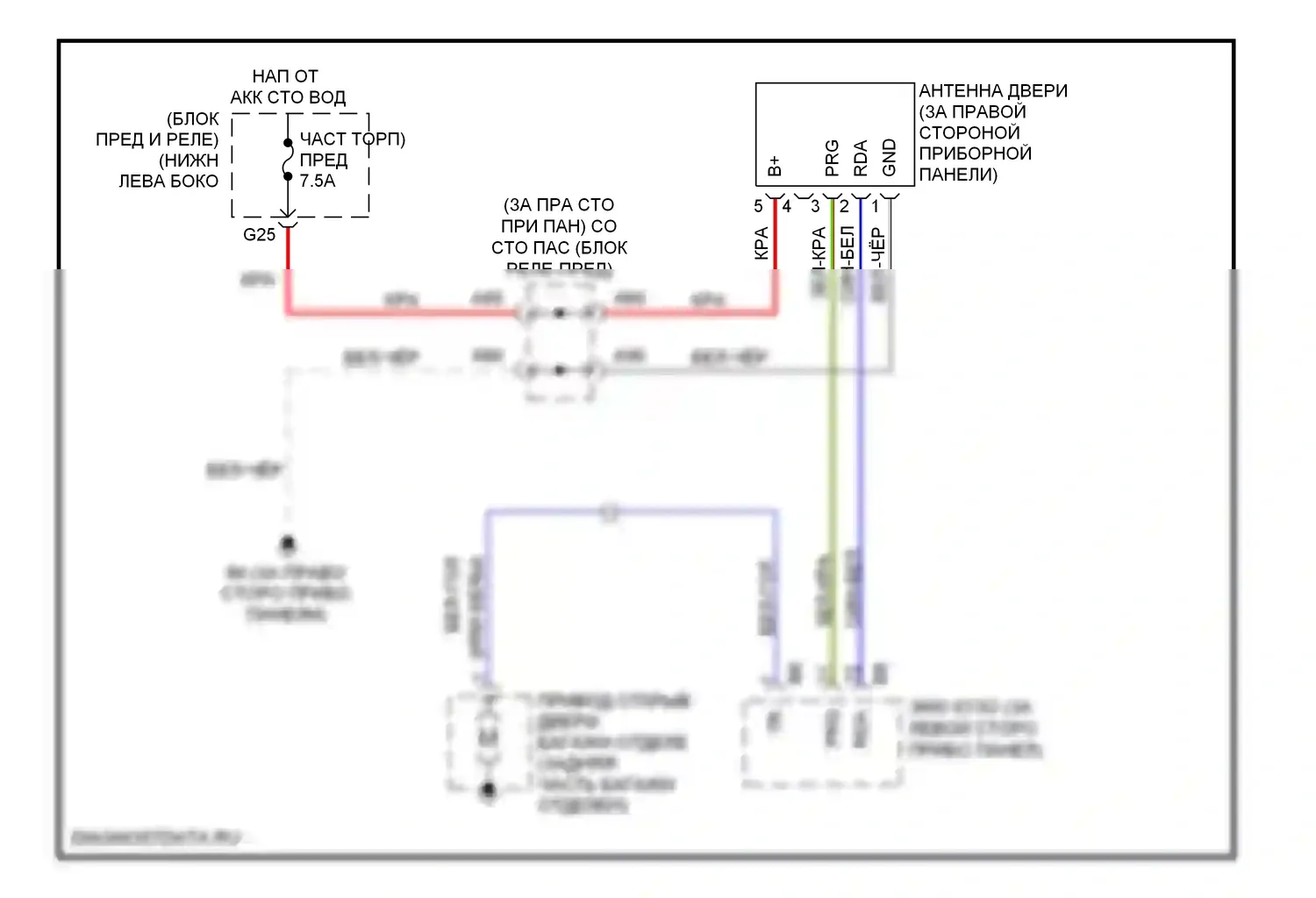 Camry Toyota XV40 (2006-2009): Электросхема багажника, двери багажника, лючка топливного бака 