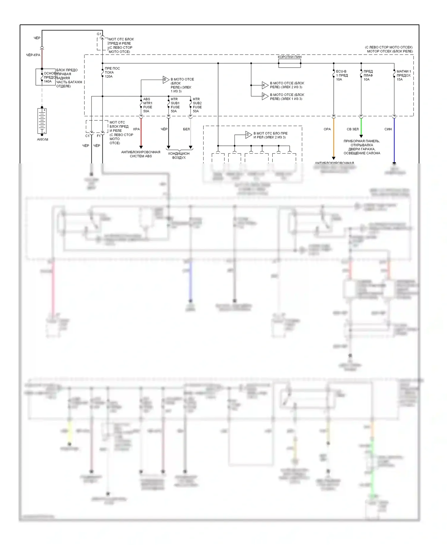 Camry Toyota XV40 (2006-2009): Электросхема блока предохранителей реле, гибридного (1 из 3) 