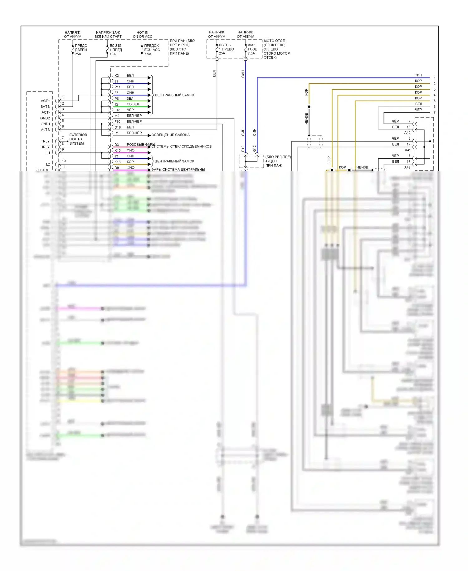 Camry Toyota XV40 (2006-2009): Электросхема блоков управления кузовом, гибридная (1 из 2) 