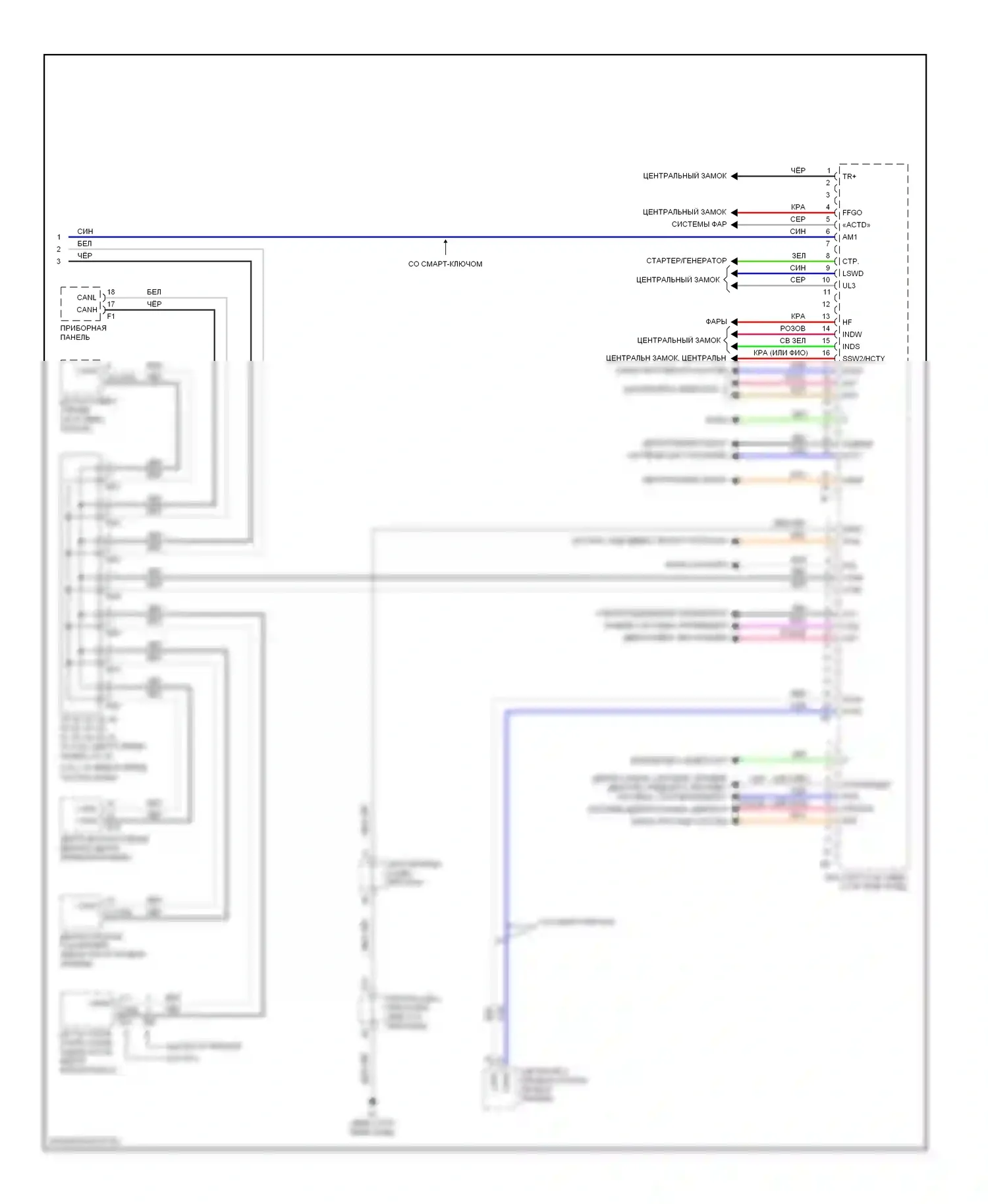 Camry Toyota XV40 (2006-2009): Электросхема блоков управления кузовом, за исключением гибридного (2 из 2) 