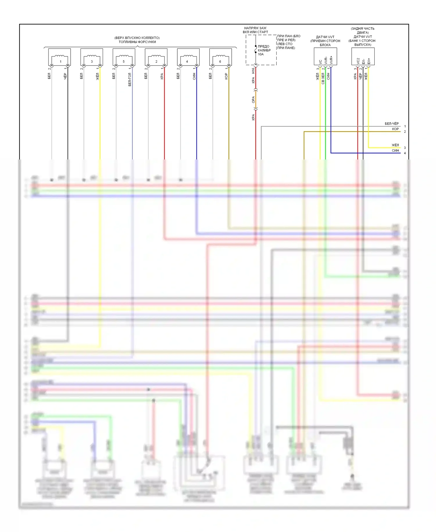 Camry Toyota XV40 (2006-2009): Электросхема двигателя 3.5л, электросхема органов управления двигателем (4 из 5) 