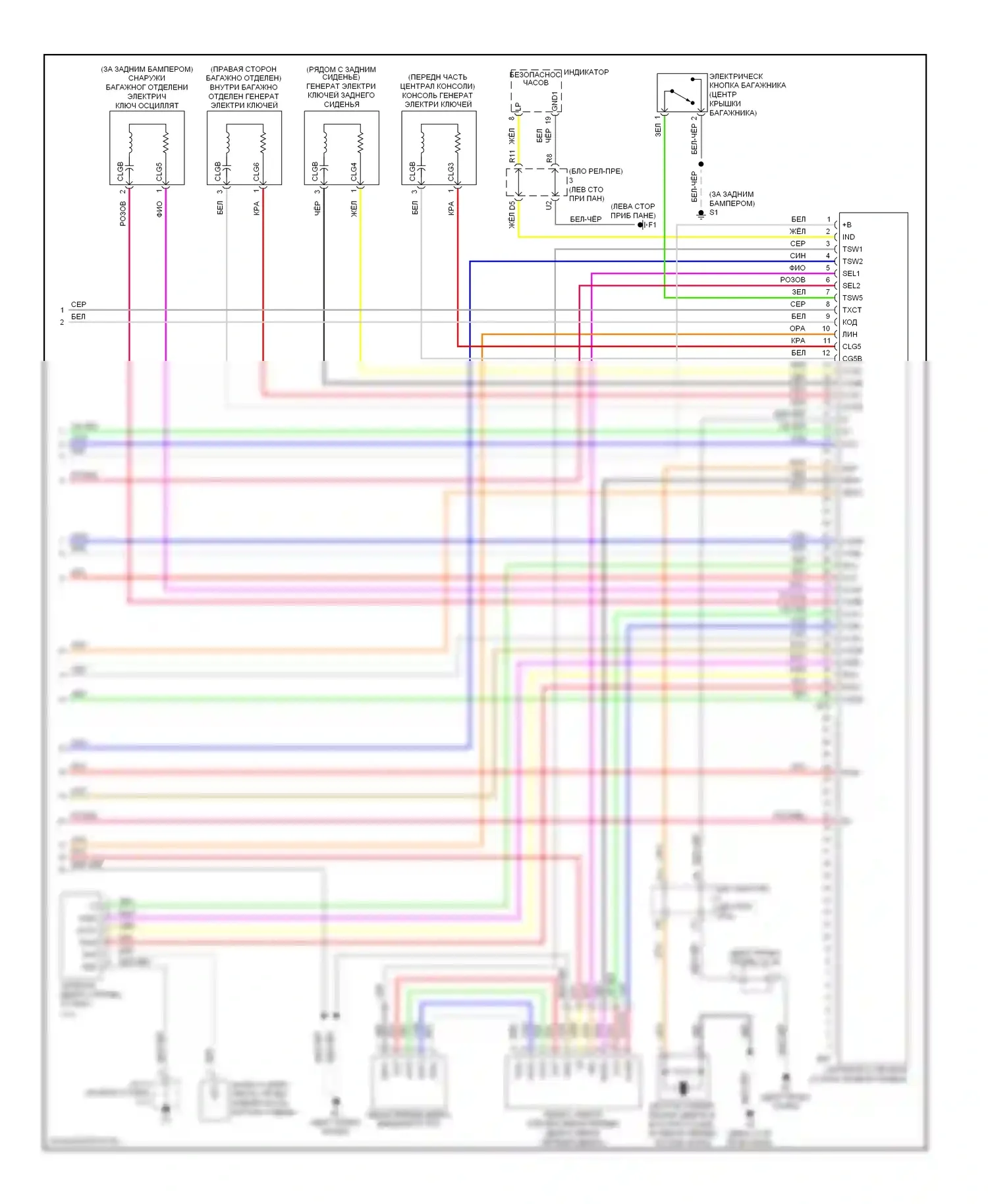 Camry Toyota XV40 (2006-2009): Электросхема с защитой от взлома, за исключением гибридной системы с интеллектуальным ключом (4 из 4) 