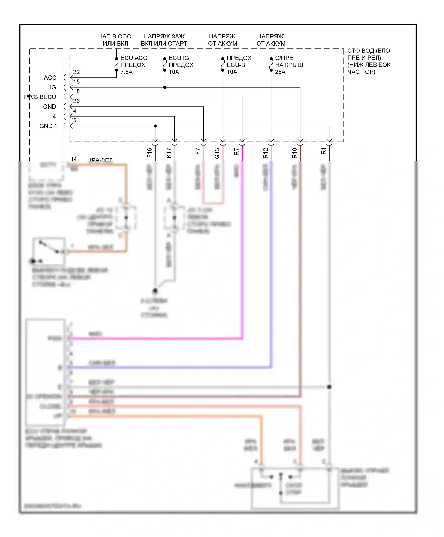 Camry Toyota XV40 (2006-2009): Электросхема буровой вышки 