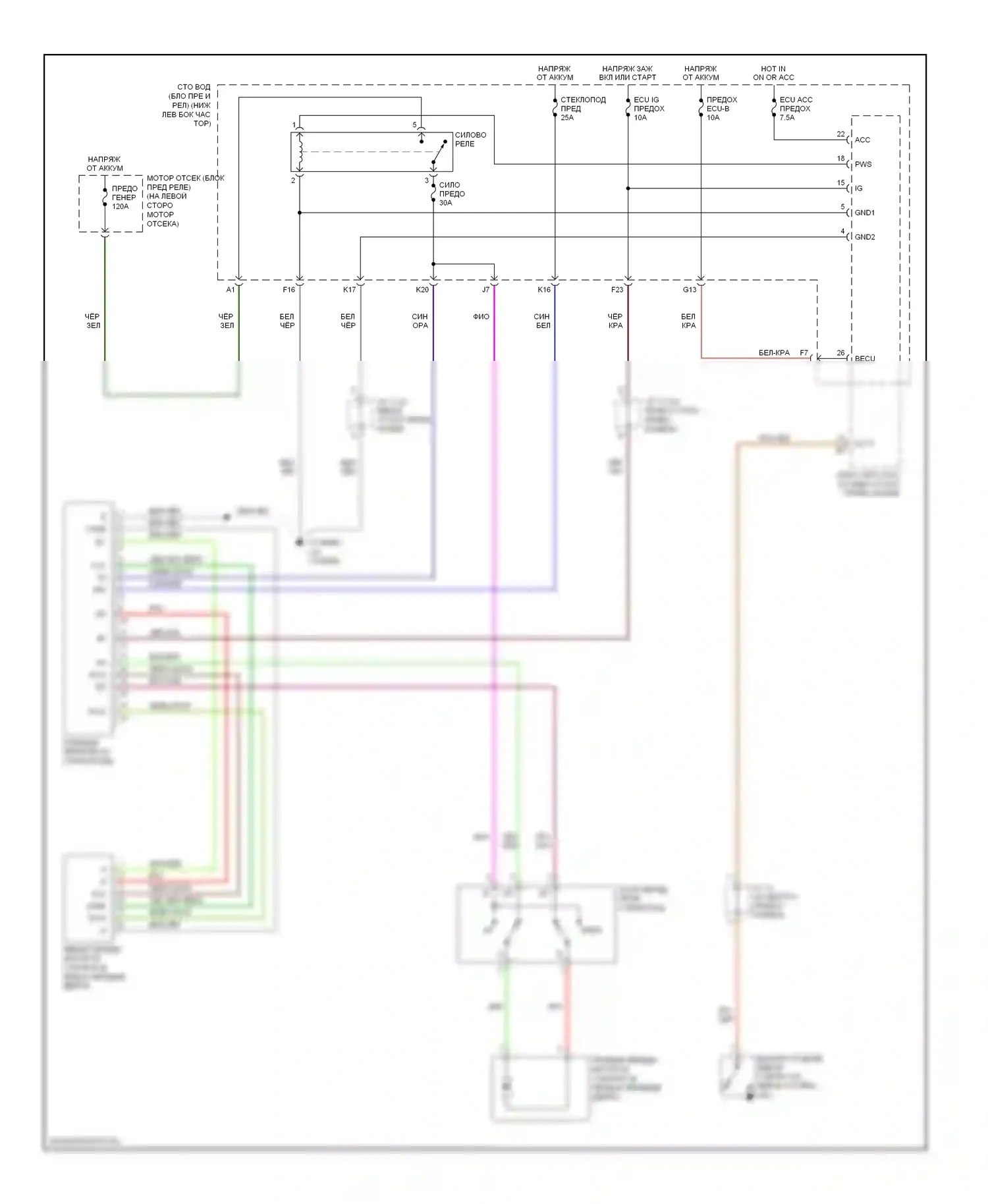 Camry Toyota XV40 (2006-2009): Стеклоподъемники электросхема, купе 