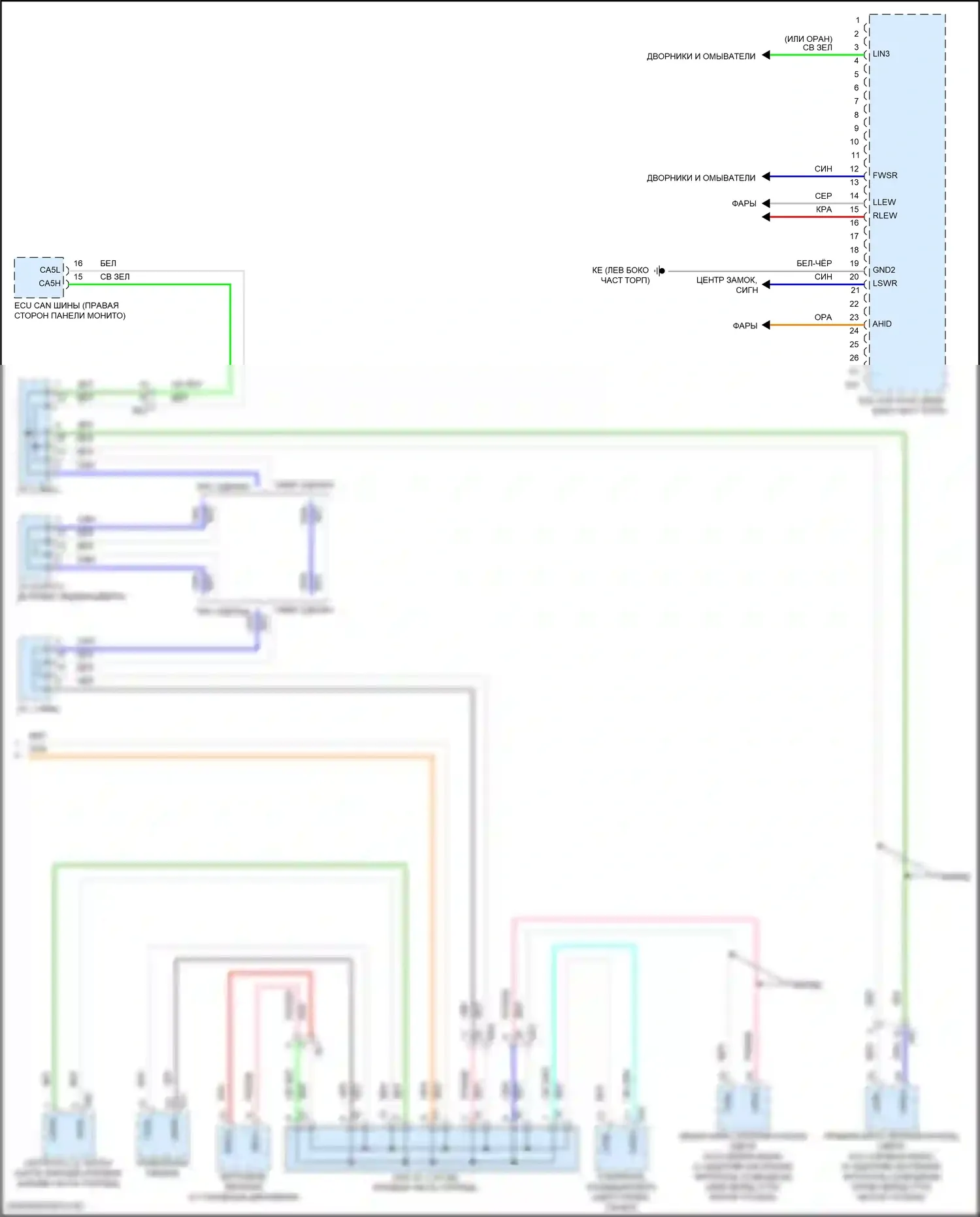Camry Toyota XV50 рестайлинг 2 (2017-2018): Электросхема блоков управления кузовом (2 из 2) 
