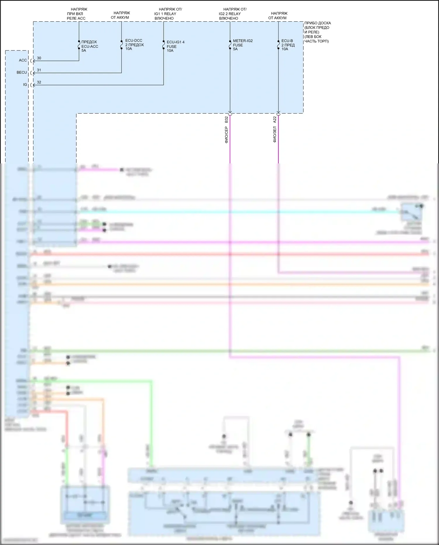 Camry Toyota XV50 рестайлинг 2 (2017-2018): Электросхема фар, кроме гибридной (1 из 2) 