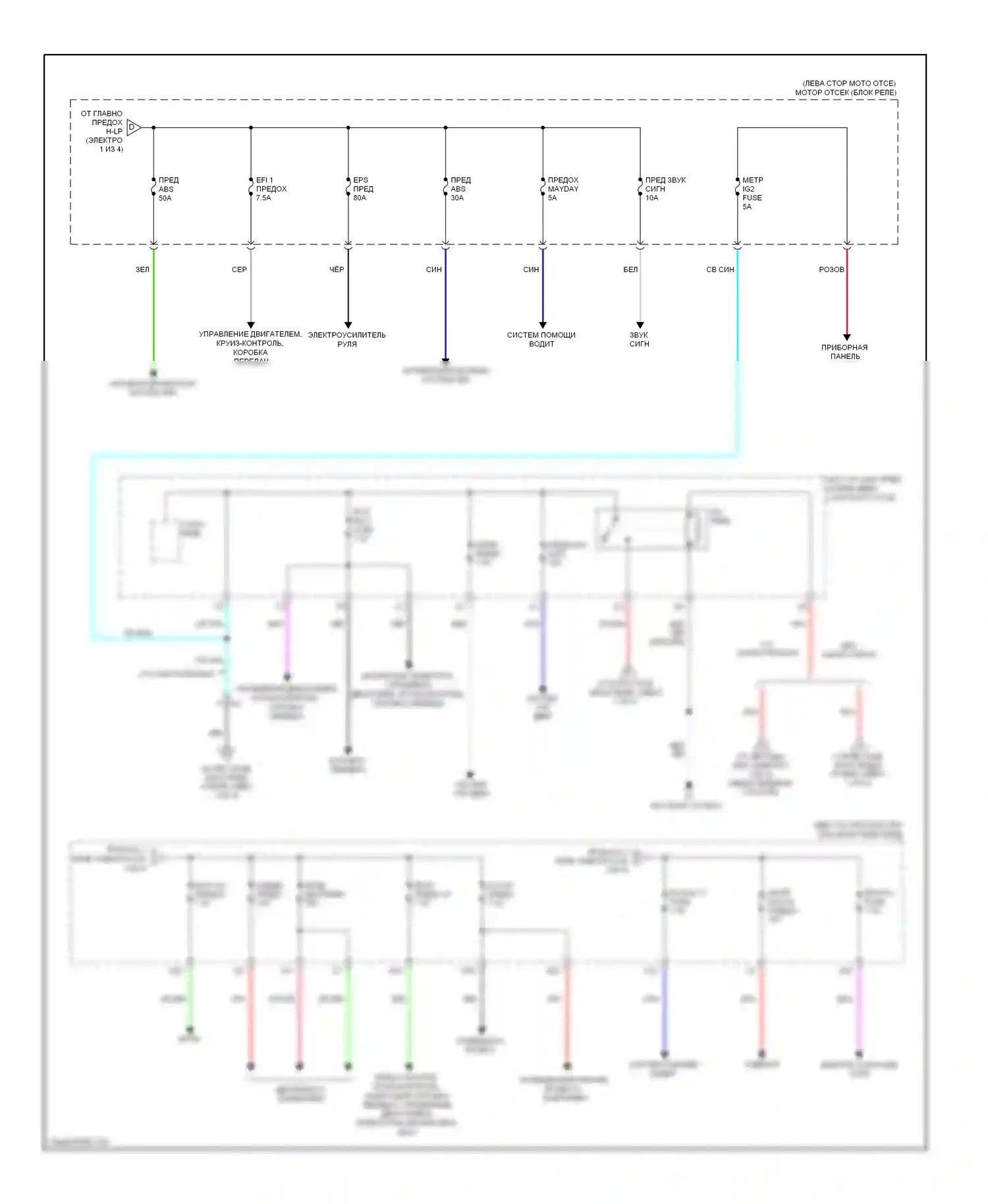 Camry Toyota XV50 (2011-2014): Электросхема блока предохранителей реле, кроме гибридного (4 из 4) 
