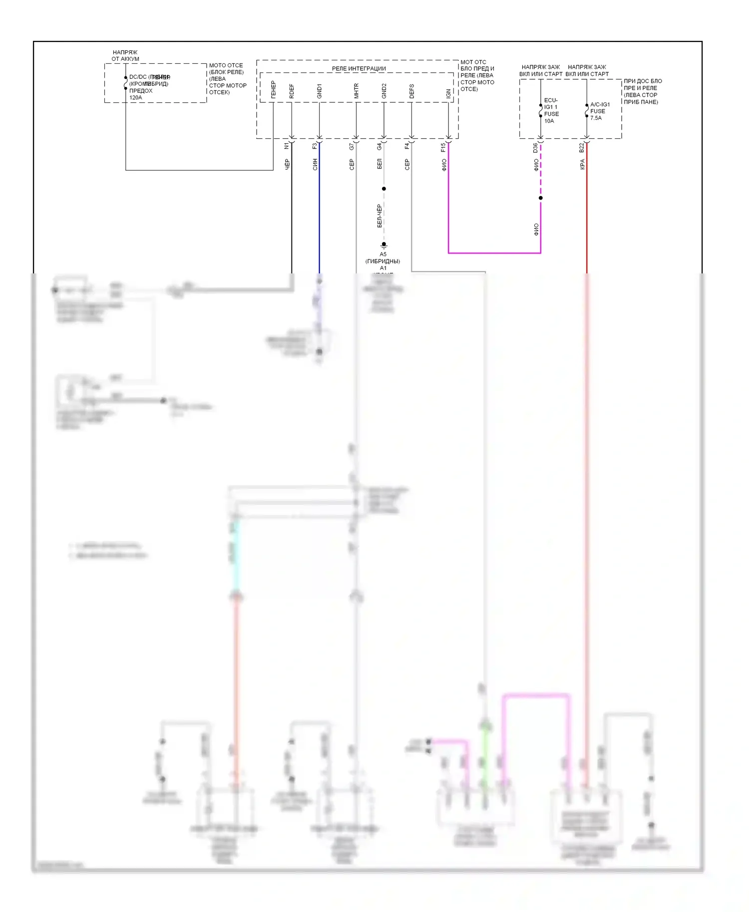 Camry Toyota XV50 (2011-2014): Электросхема подогрева стекол 