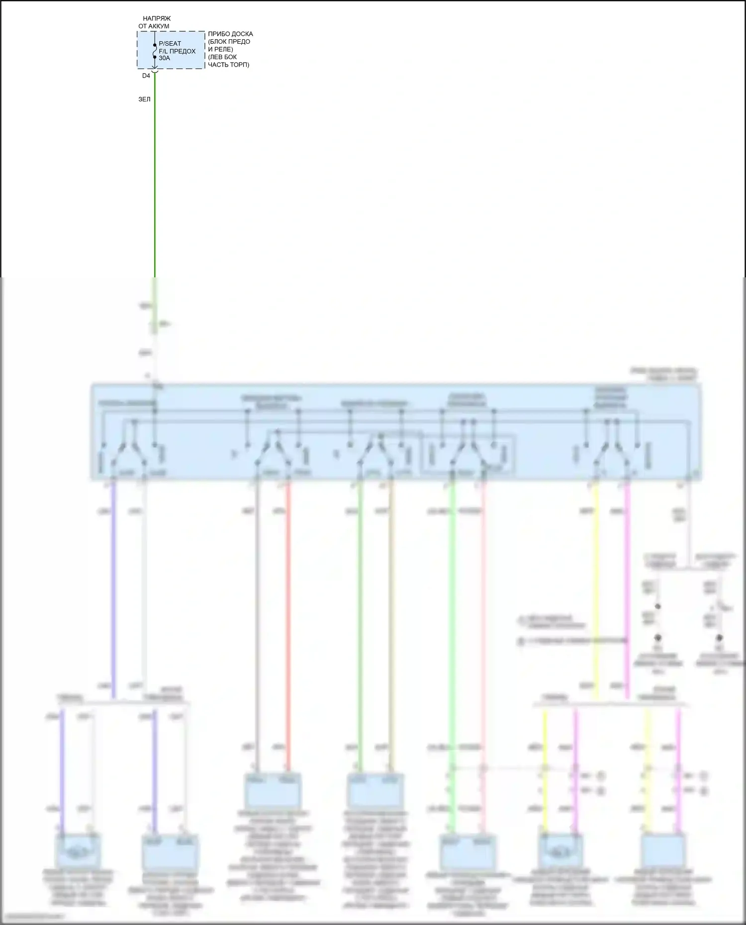 Camry Toyota XV70 рестайлинг (2020-2024): Питание водительского сиденья электросхема 